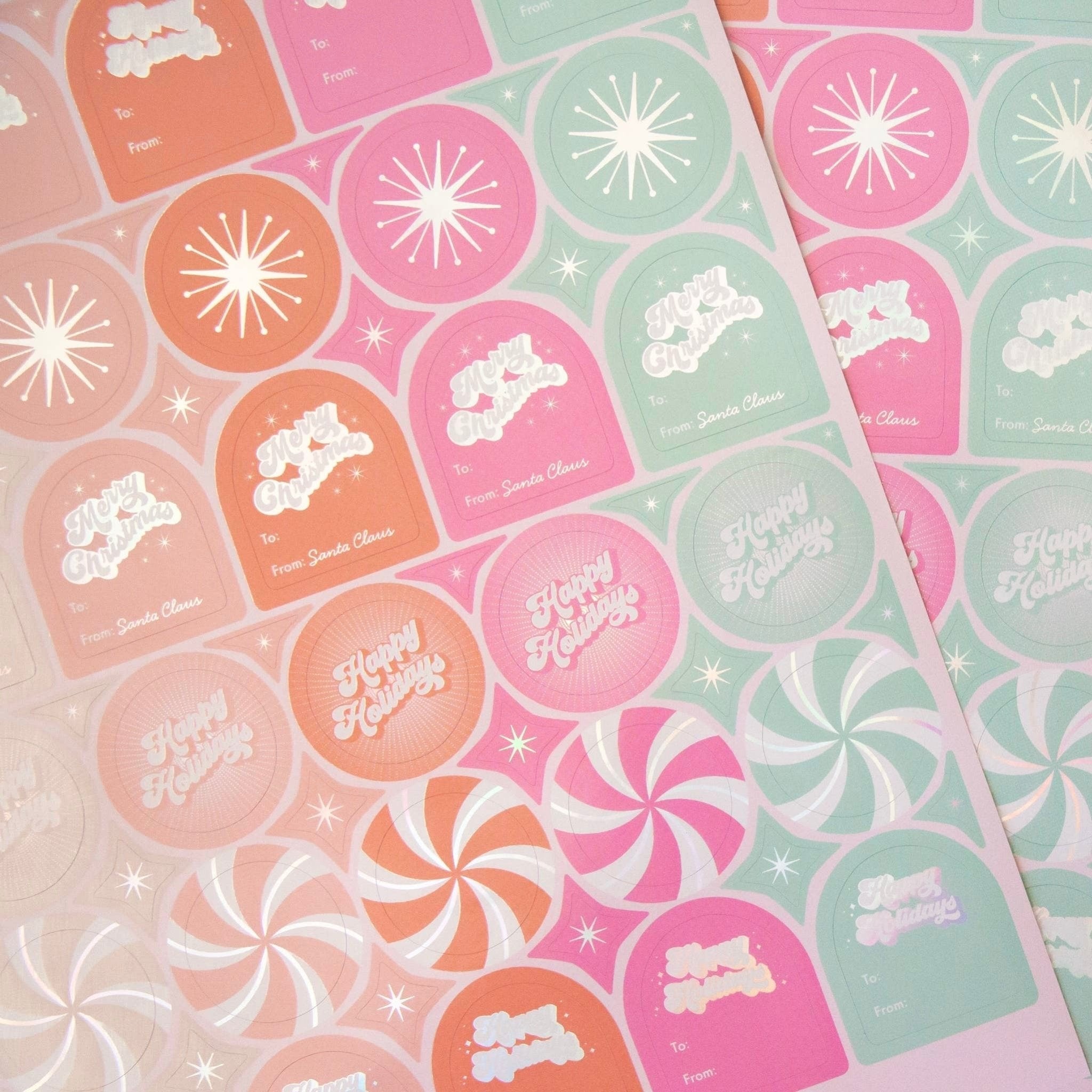 Holographic Holiday Gift Labels - bubblegum market