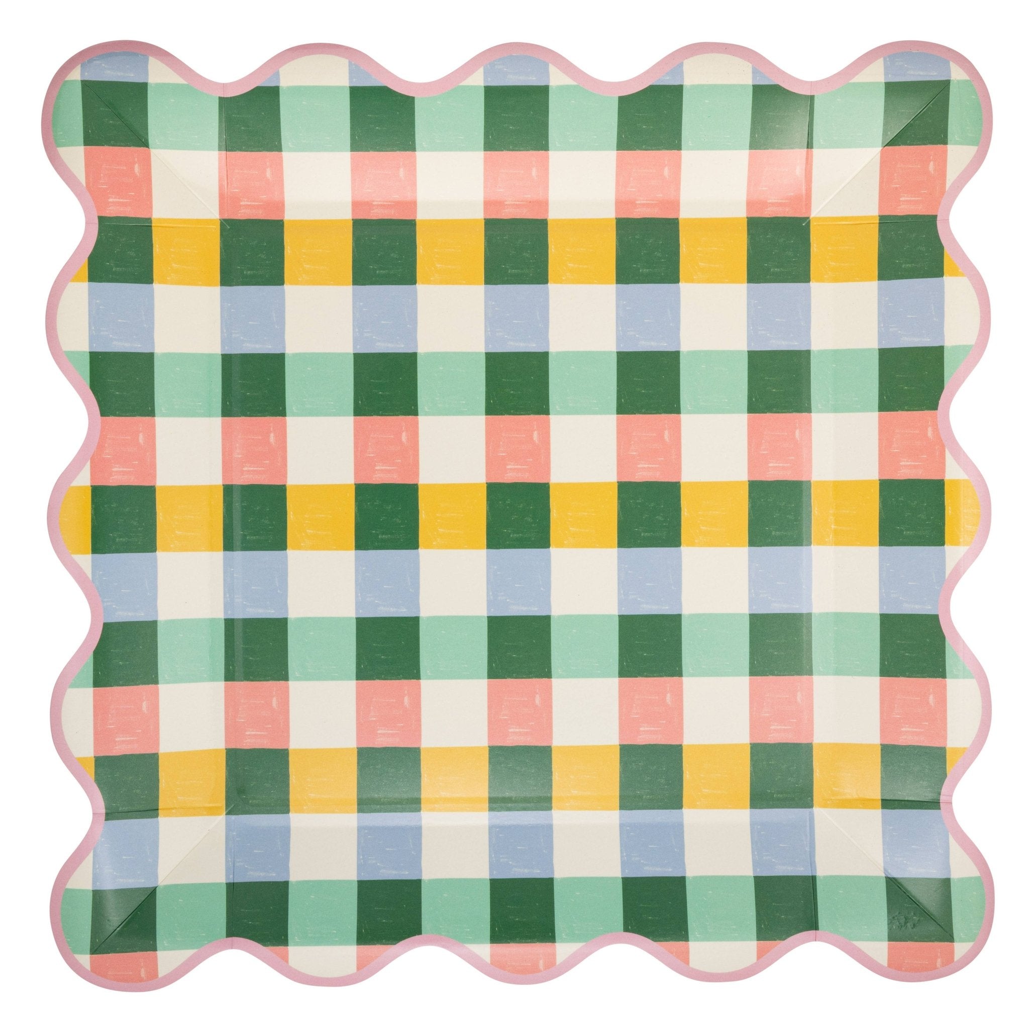 Hopscotch Gingham Paper Plates 10" - bubblegum market