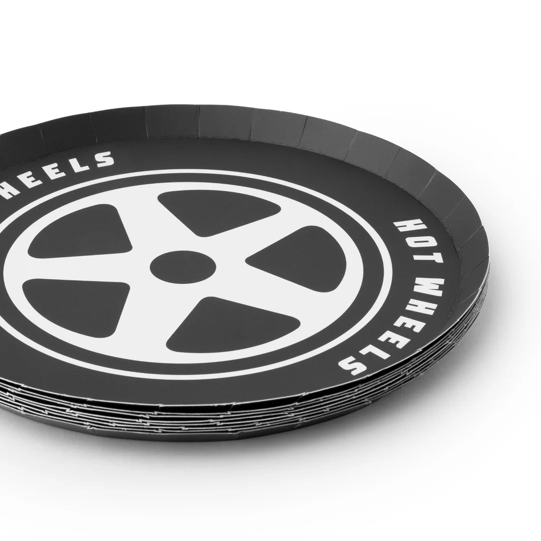 HOT WHEELS™ Black Tire Small Plates 8" - bubblegum market