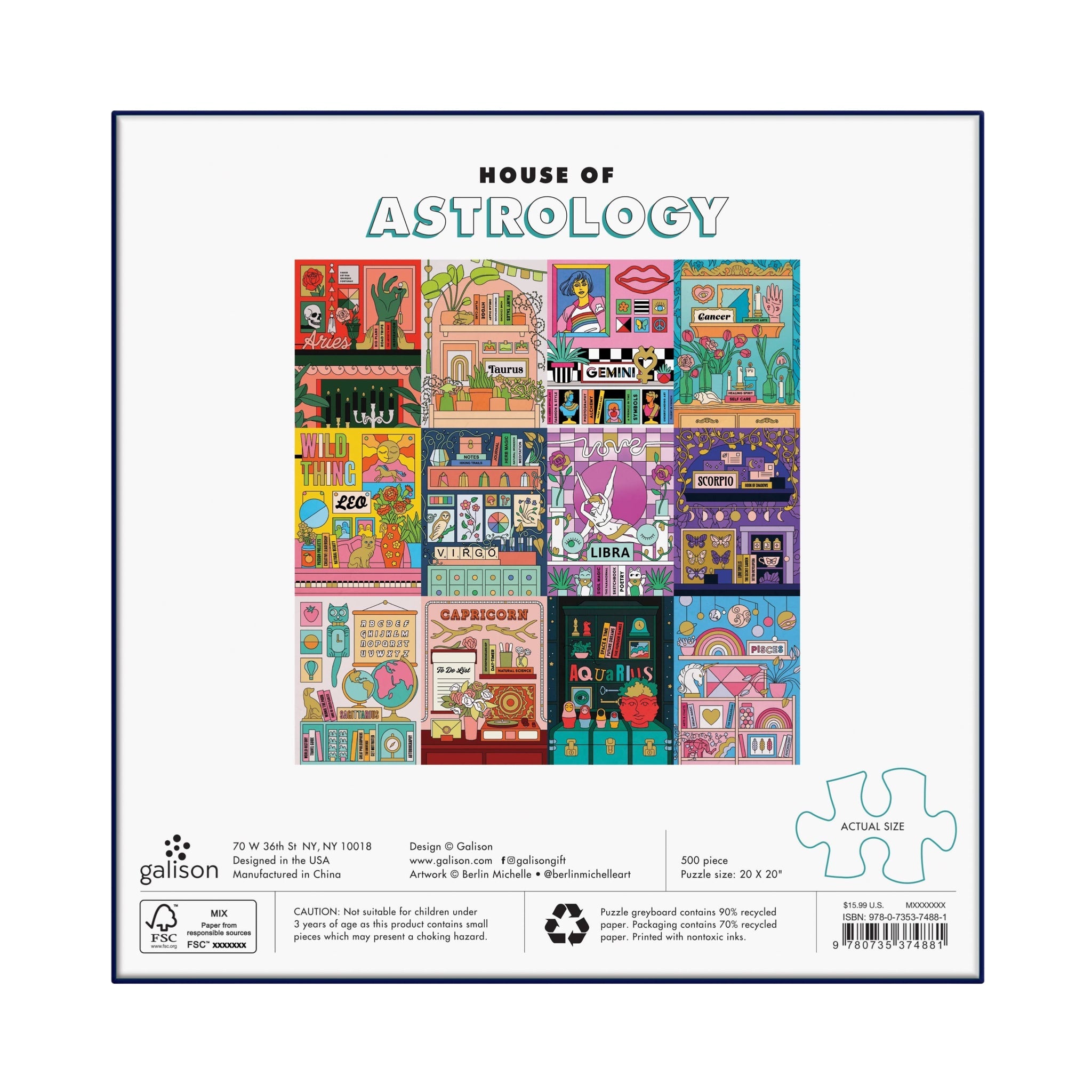 House of Astrology 500 - Piece Foil Puzzle - bubblegum market