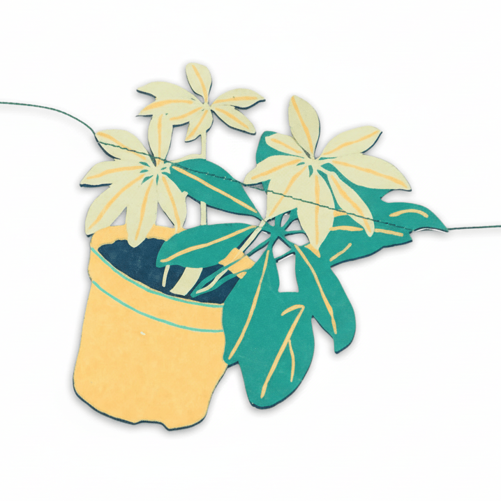 Houseplants Sewn Garland - bubblegum market