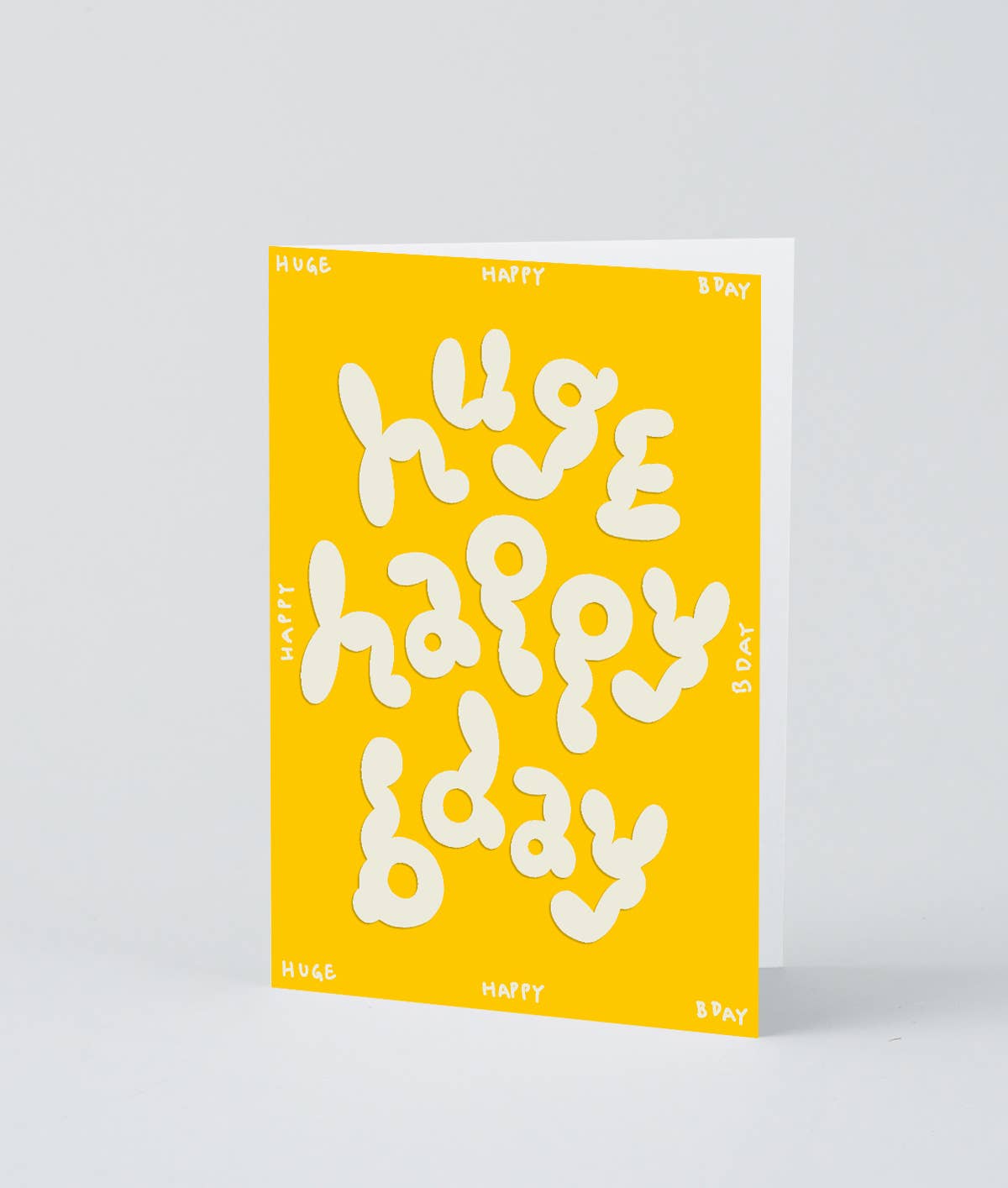 'Huge Happy Bday' Embossed Greeting Card - bubblegum market