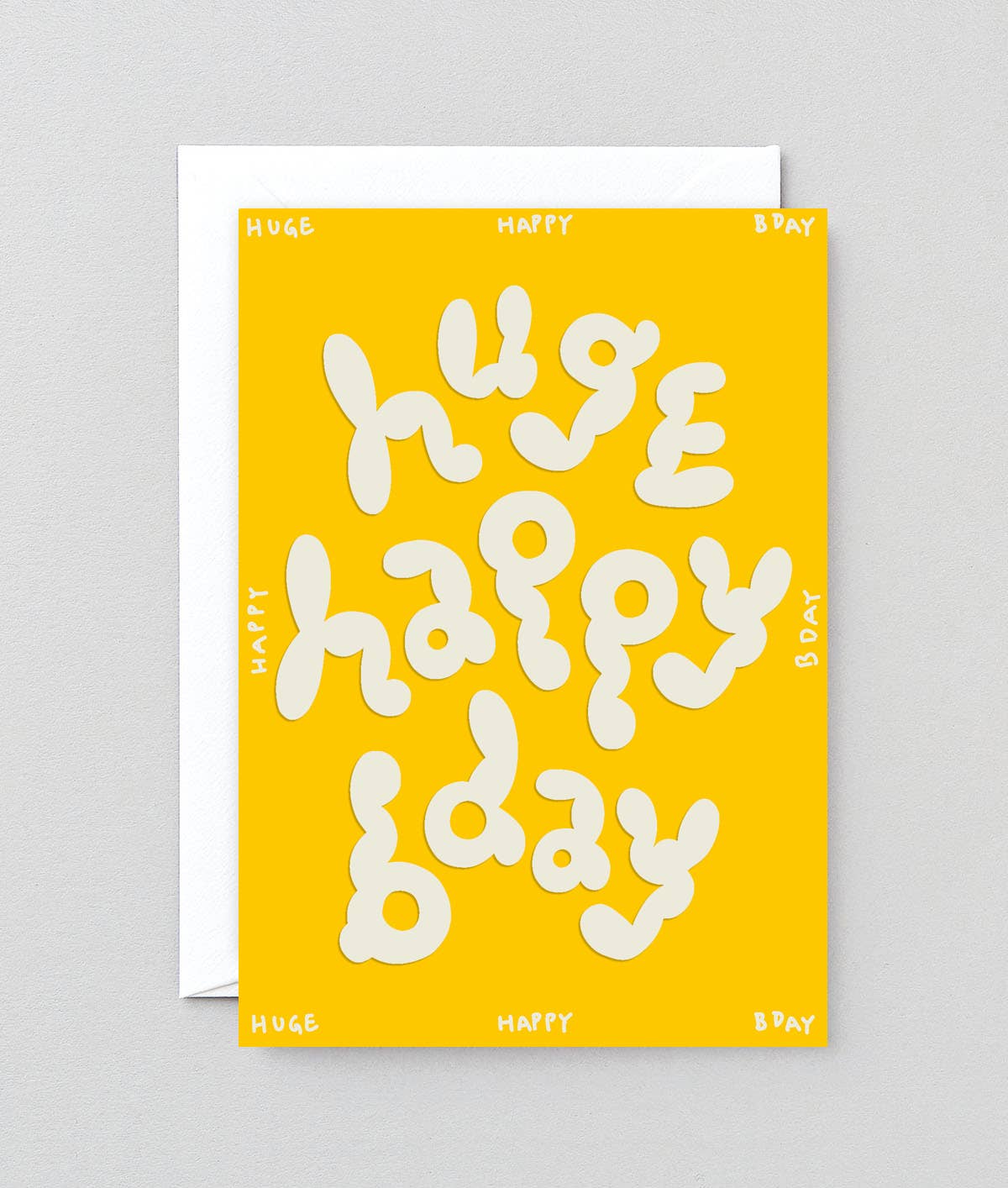 'Huge Happy Bday' Embossed Greeting Card - bubblegum market