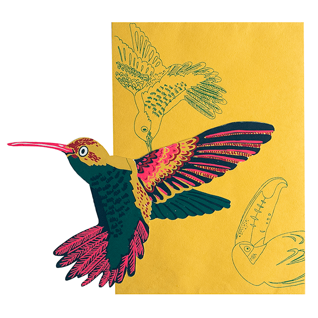 Hummingbird Greeting Card - bubblegum market