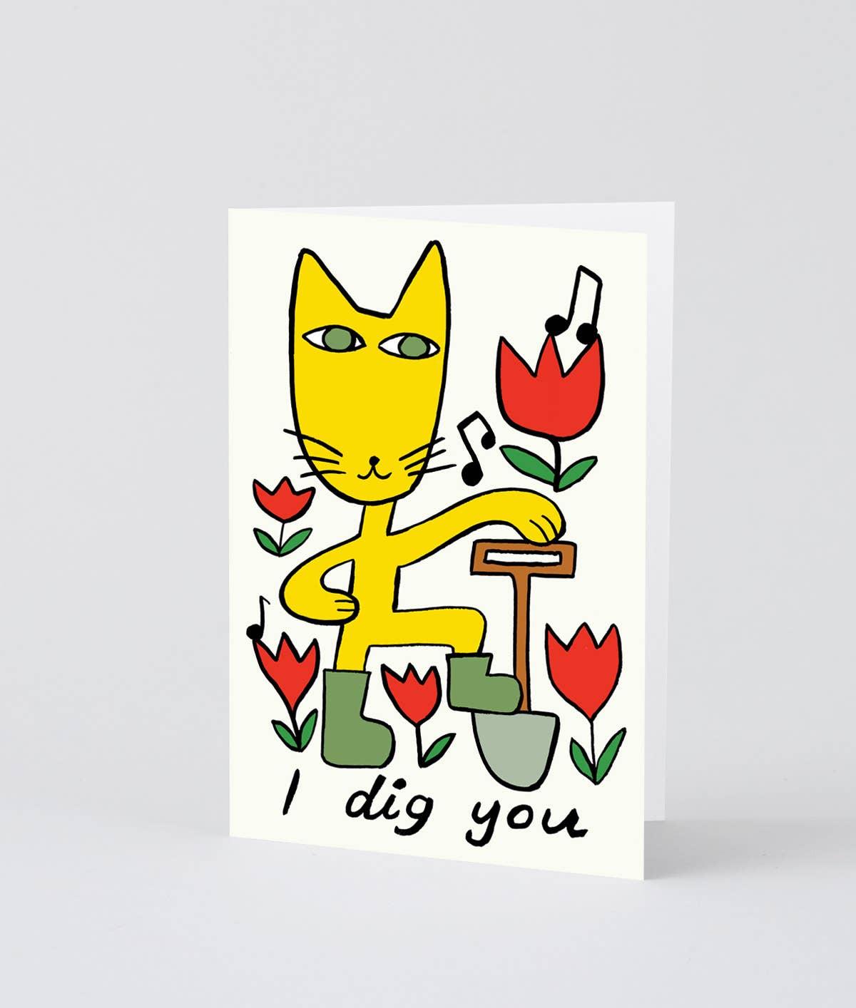 I Dig You Embossed Greetings Card - bubblegum market