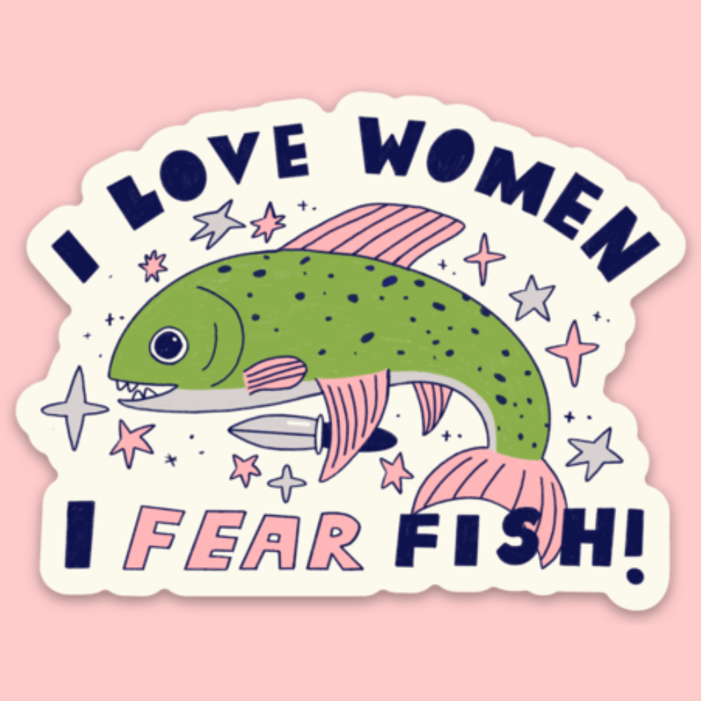 I Fear Fish Vinyl Sticker - bubblegum market