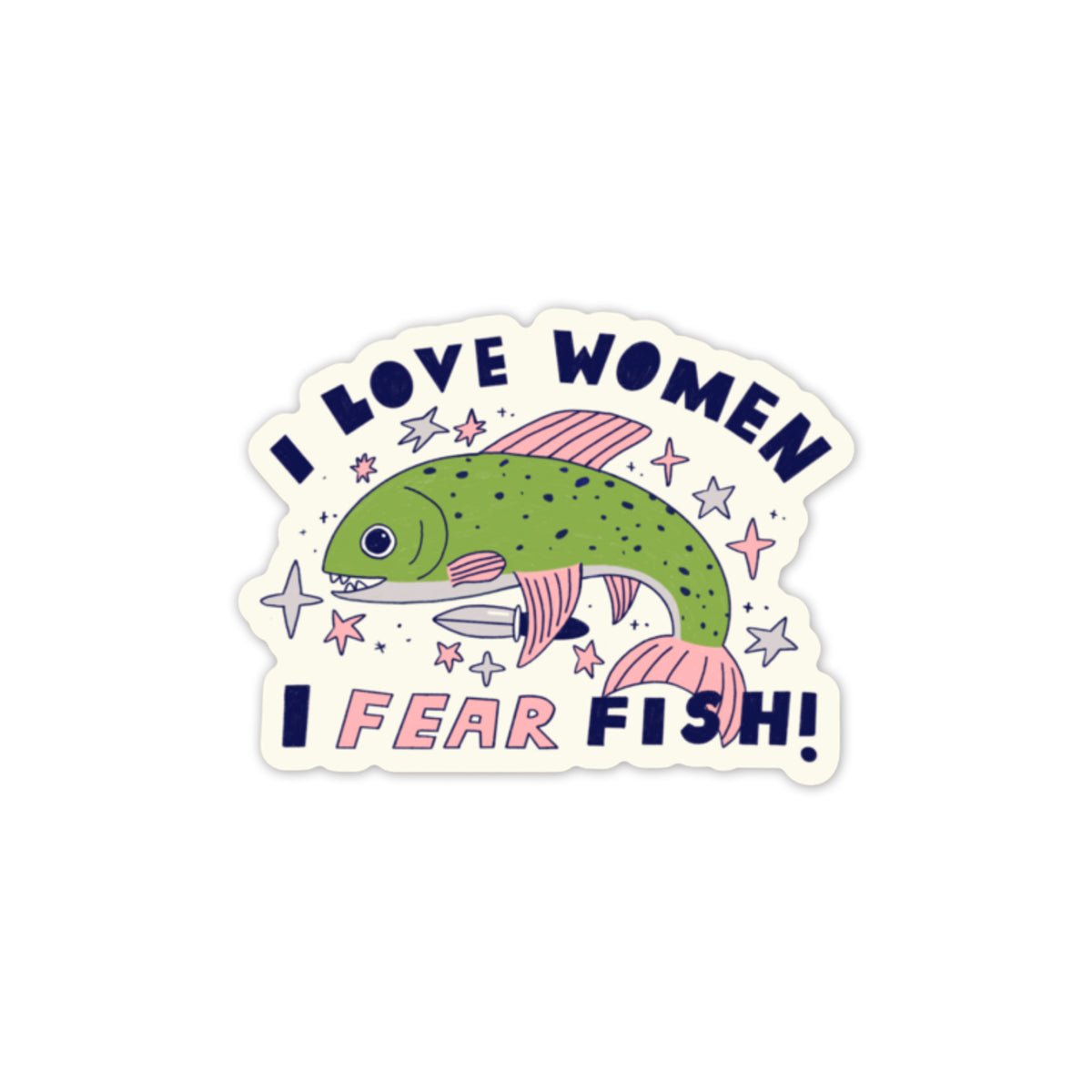 I Fear Fish Vinyl Sticker - bubblegum market