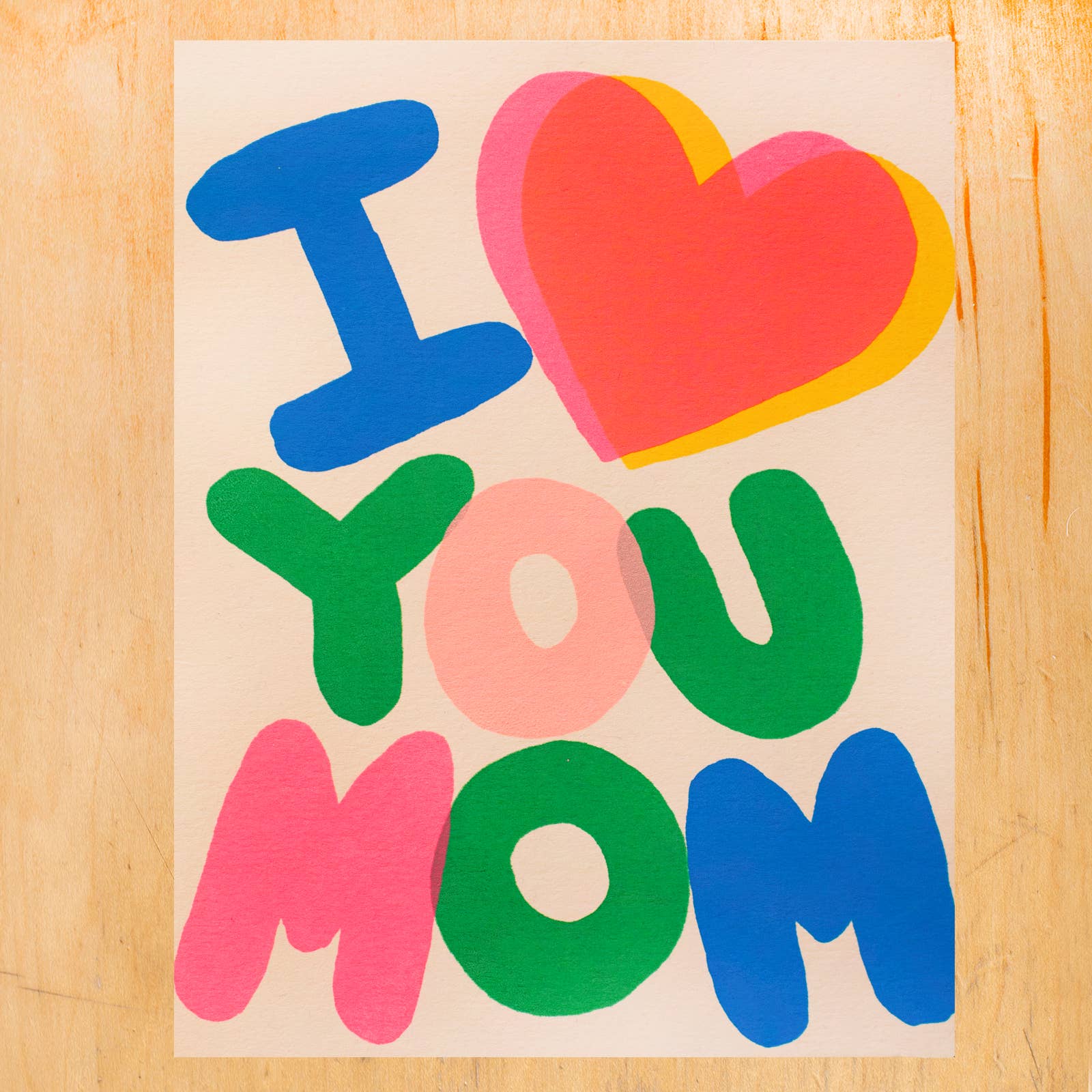 I HEART YOU MOM GREETING CARD - bubblegum market