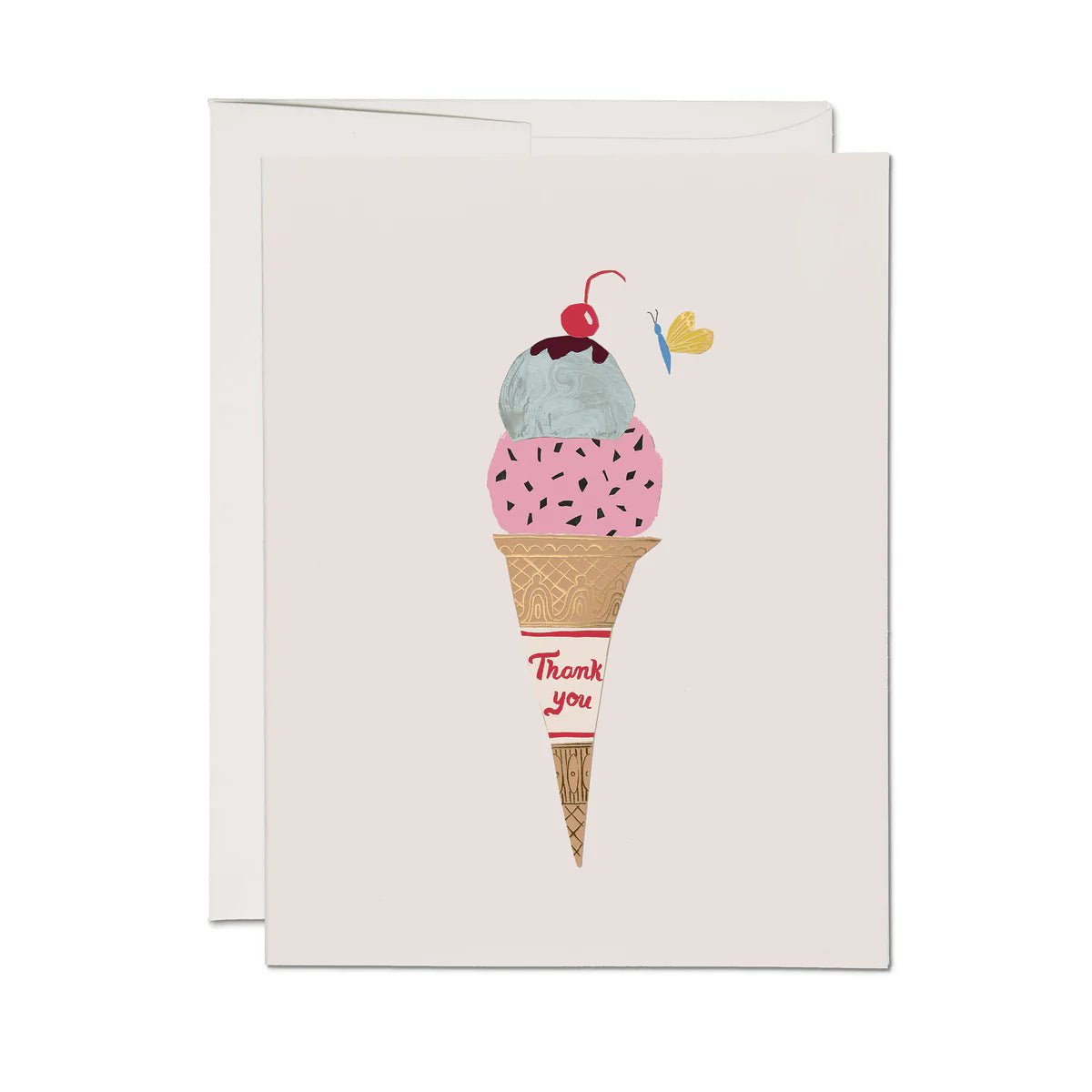 Ice Cream Cone Thank You Card - bubblegum market