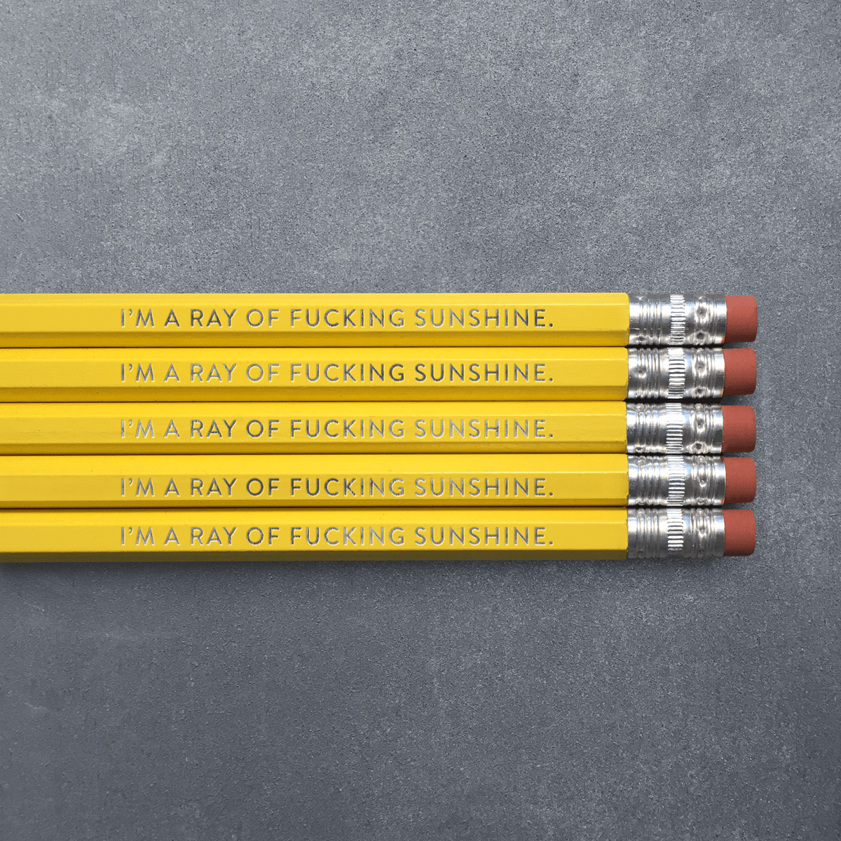I'M A FUCKING RAY OF SUNSHINE Yellow Pencil Pack - bubblegum market