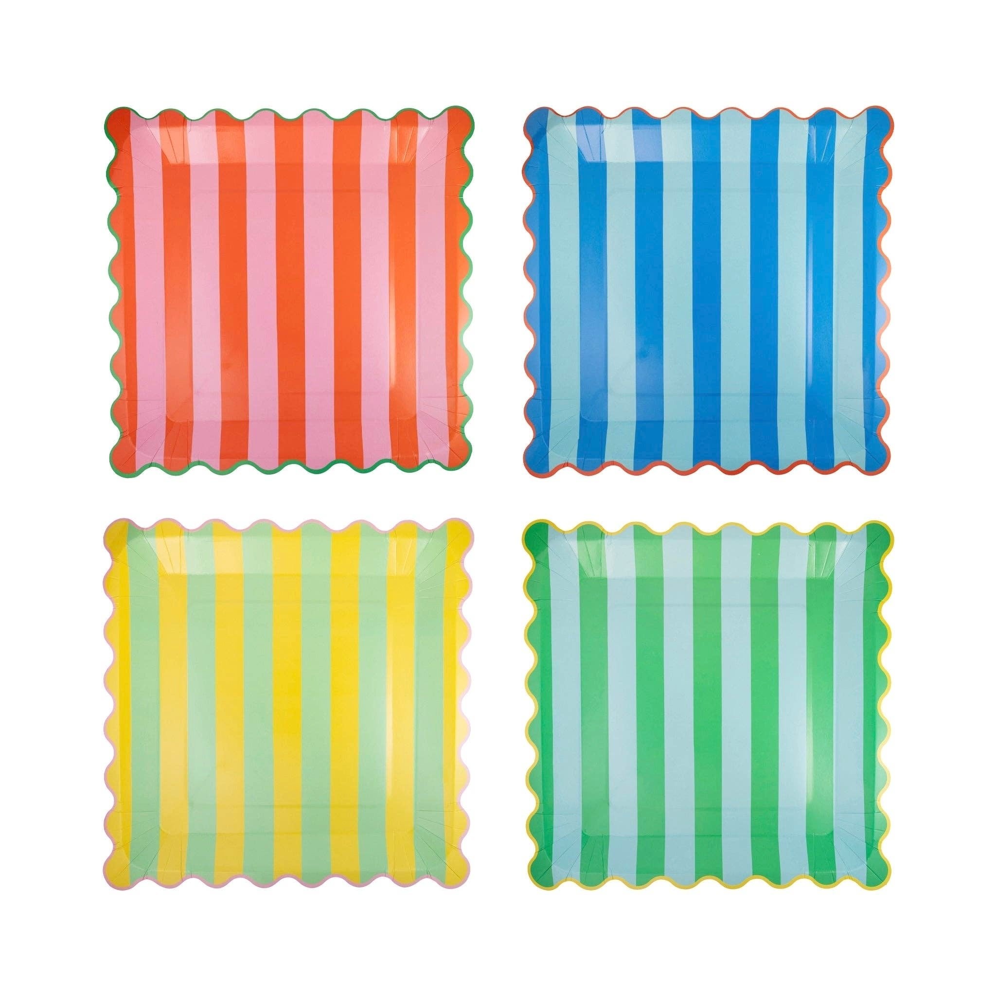 It’s Your Birthday Multi - Colored Striped Plate Set 11" - bubblegum market