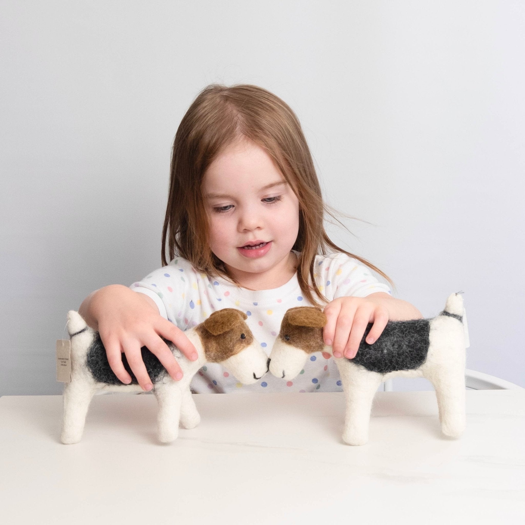 Jack Russell Terrier Felt Toy Dog - bubblegum market