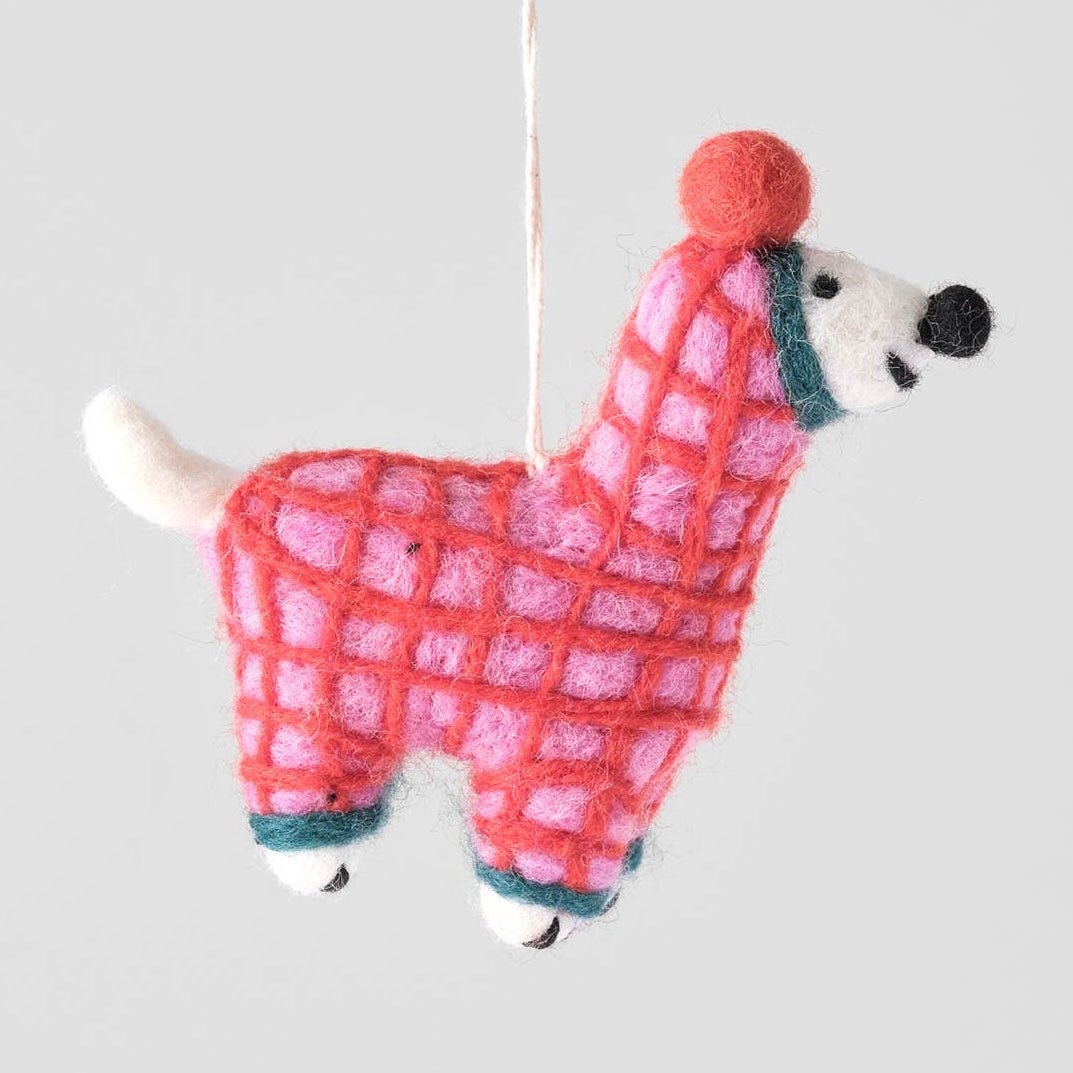 'Jayla' in Red Hanging Felt Ornament - bubblegum market