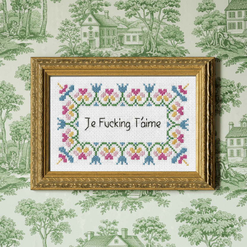 Je F*cking T'aime Deluxe Cross - Stitch Kit - bubblegum market
