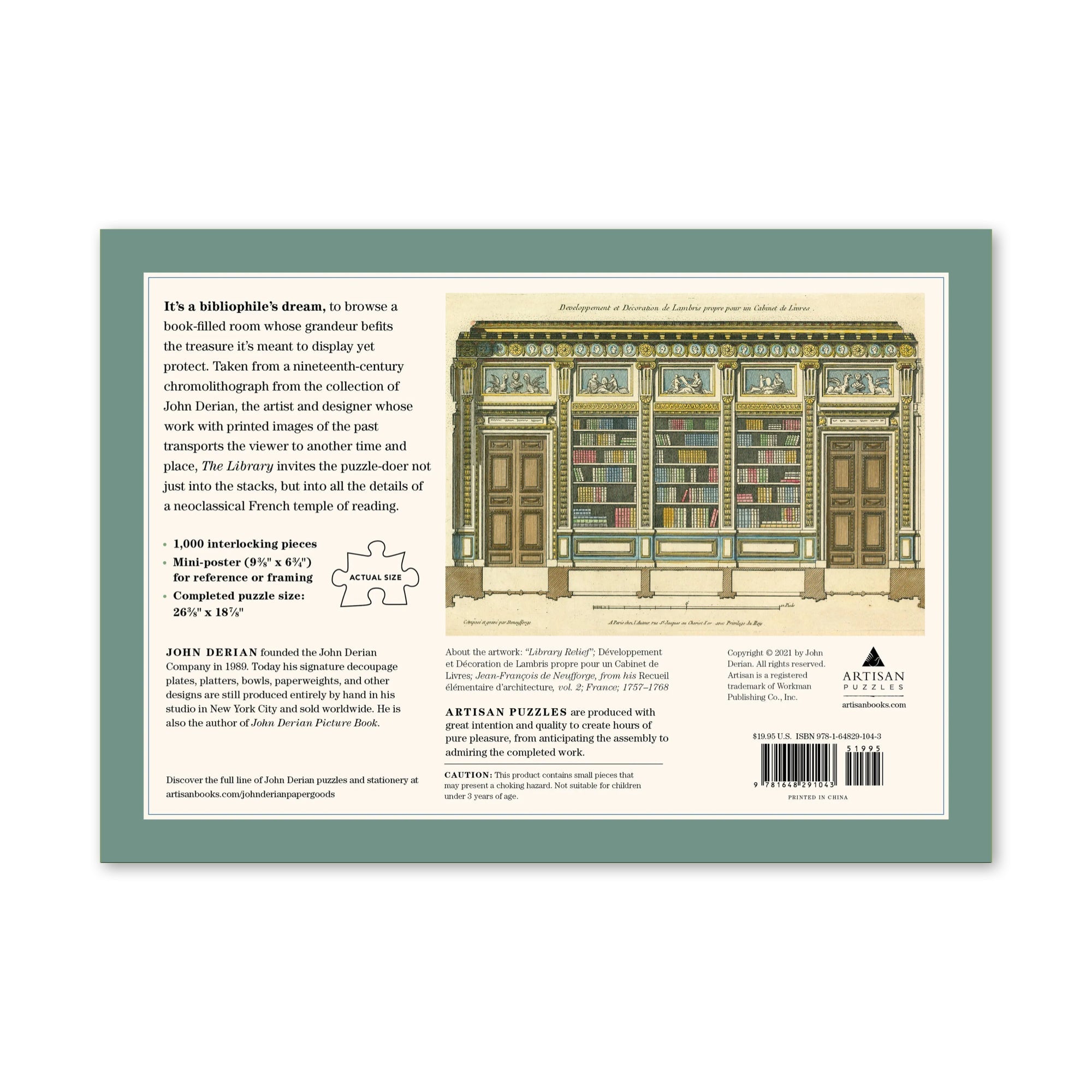 John Derian The Library 1,000 - Piece Puzzle - bubblegum market