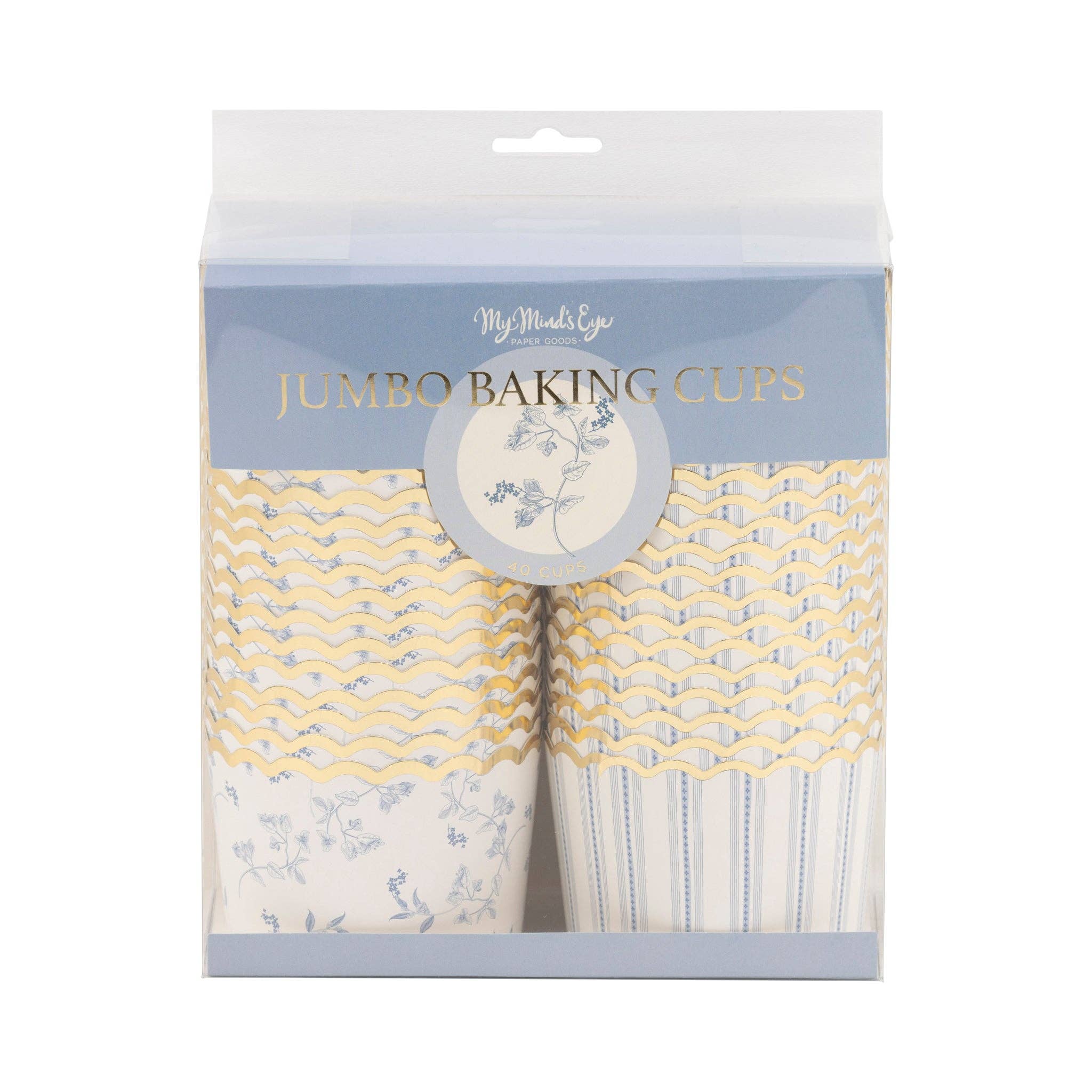 JUMBO Foiled Pembroke Floral Stripe Baking / Treat Cups - bubblegum market