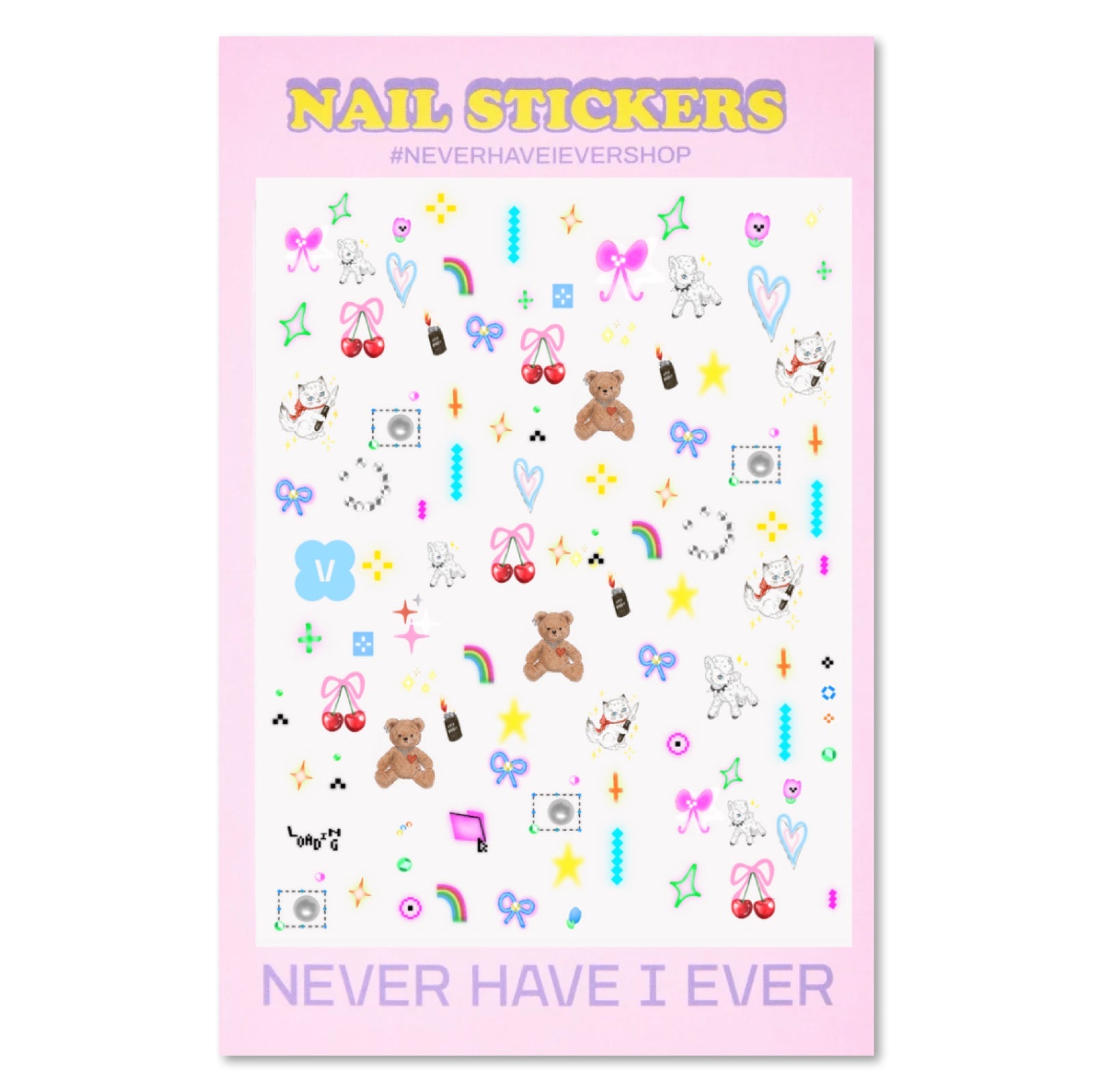 Just Being Cute Nail Stickers - bubblegum market