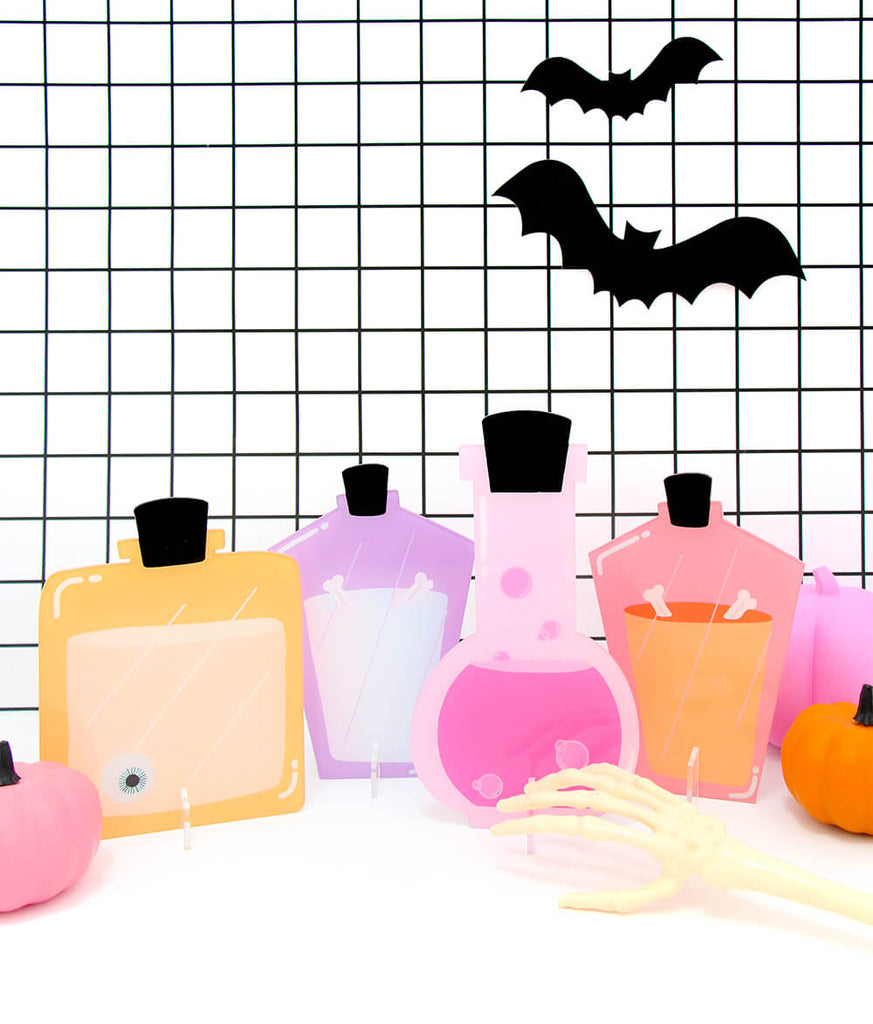 kailo-chic-halloween-acrylic-potion-bottle-set-pink-purple-lilac-lavender-magenta-yellow