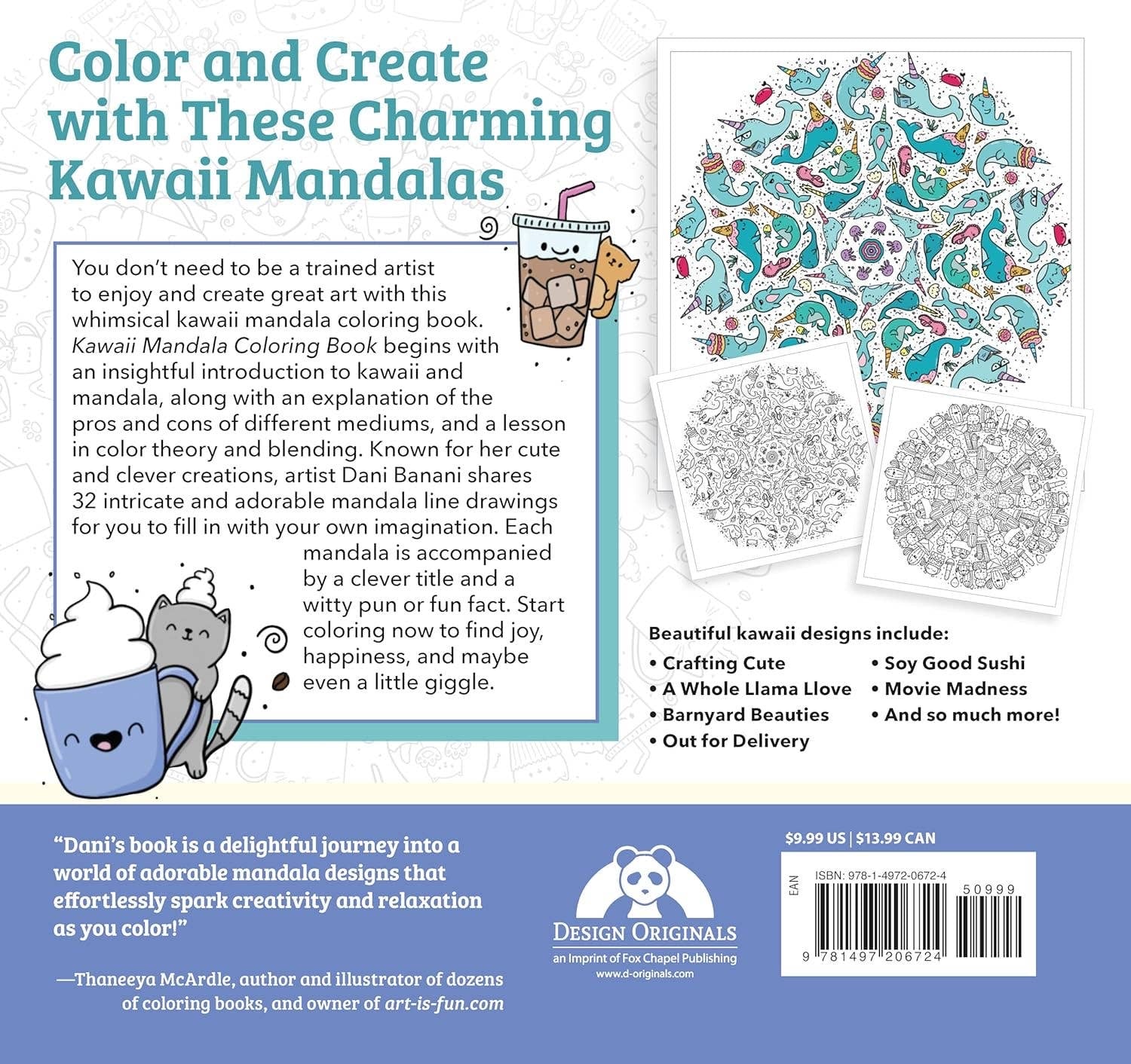 Kawaii Mandala Coloring Book - Super Cute Designs - bubblegum market
