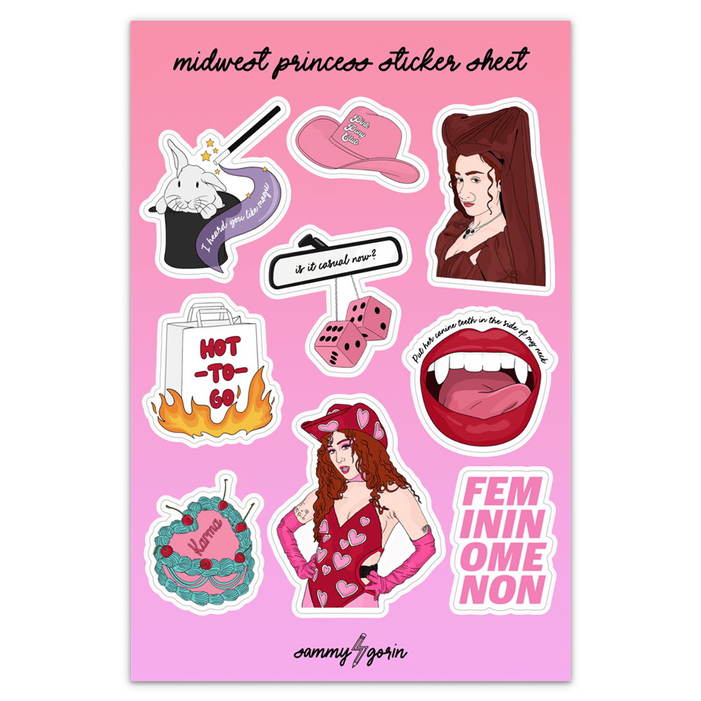 Large Midwest Princess Chapell Road Vinyl Sticker Sheet - bubblegum market