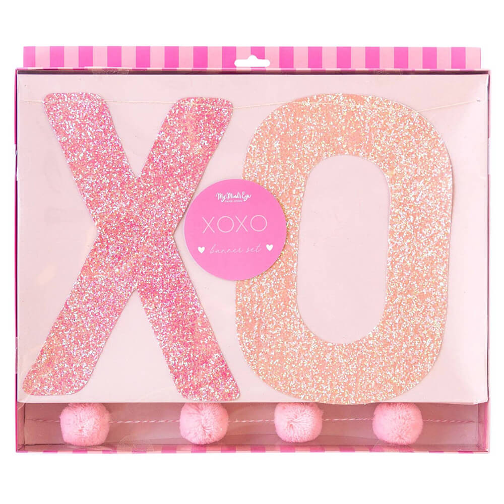 large-pink-valentines-day-xoxo-glitter-banner-set