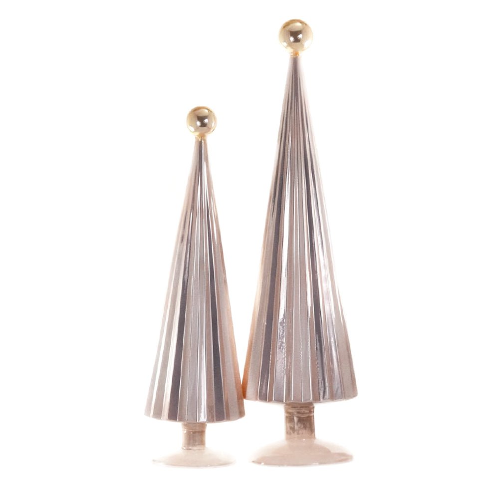 Large Pleated Glass Trees in Nude (Set of 2) - bubblegum market