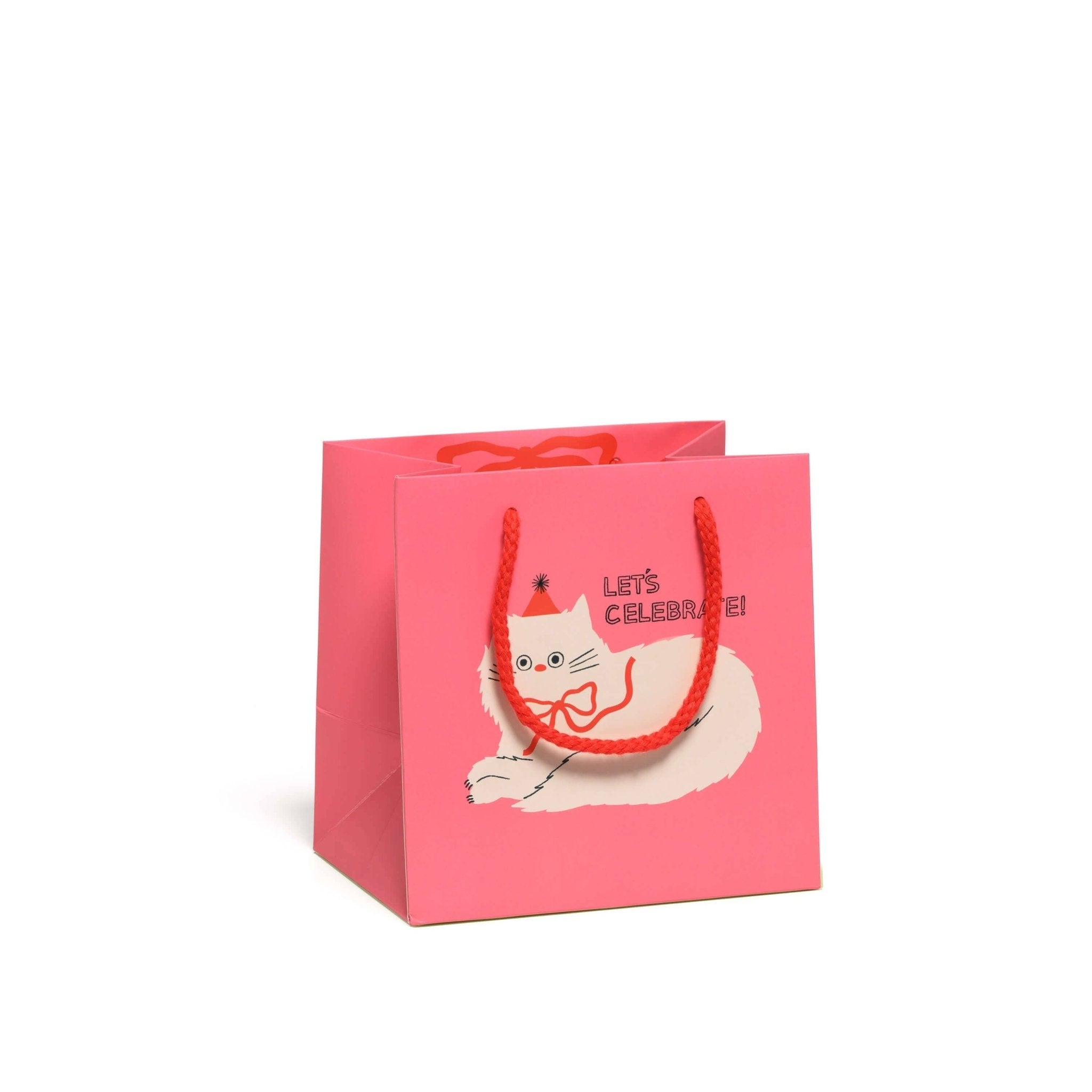 Let's Celebrate Cat Small Gift Bag - bubblegum market