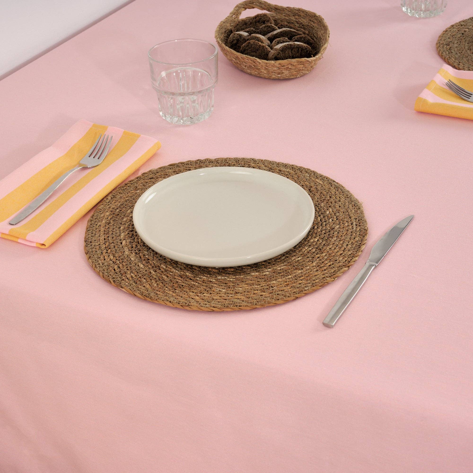 Light Pink / Flaxseed Striped Napkins (Set of 2) - bubblegum market