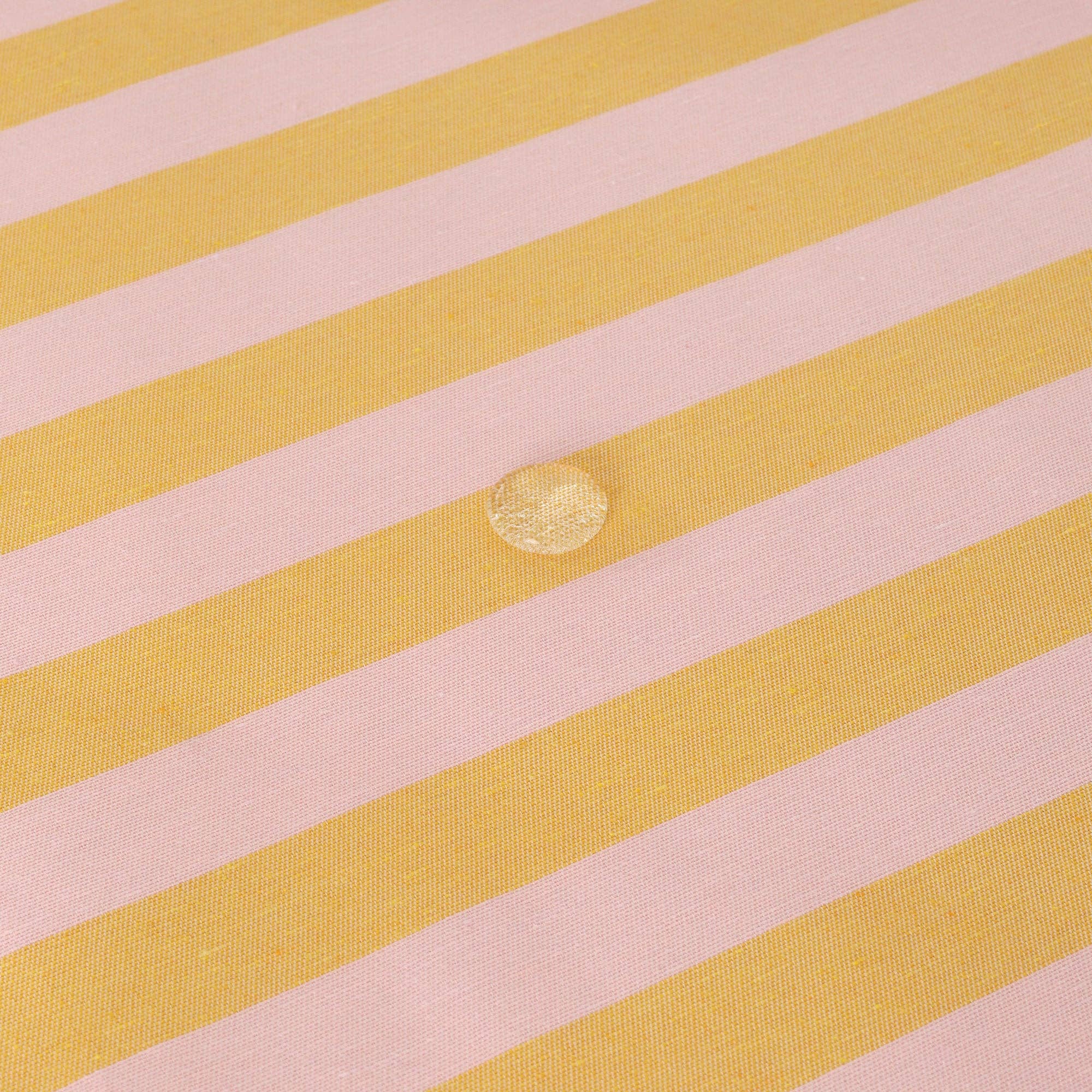 Light Pink / Flaxseed Striped Tablecloth 118" - bubblegum market