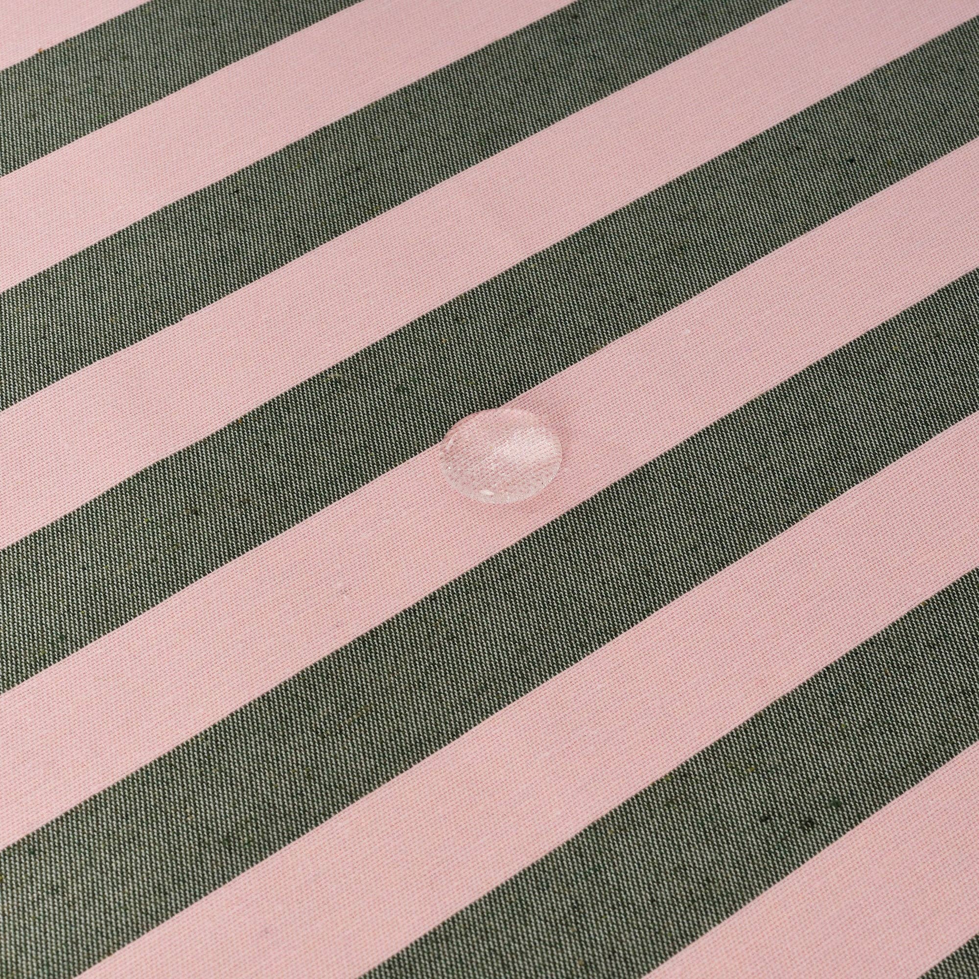Light Pink / Sage Green Striped Tablecloth 118" - bubblegum market