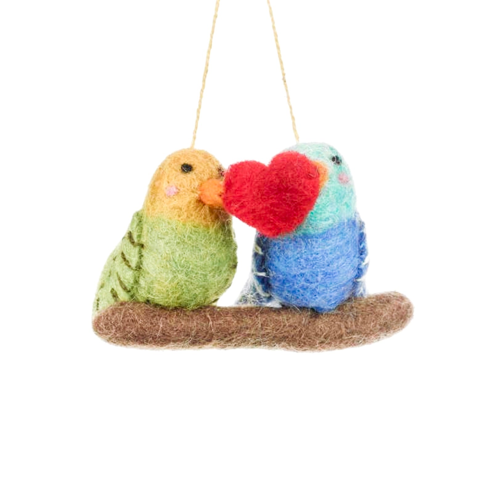 Lovebirds Felt Ornament 3.5" - bubblegum market