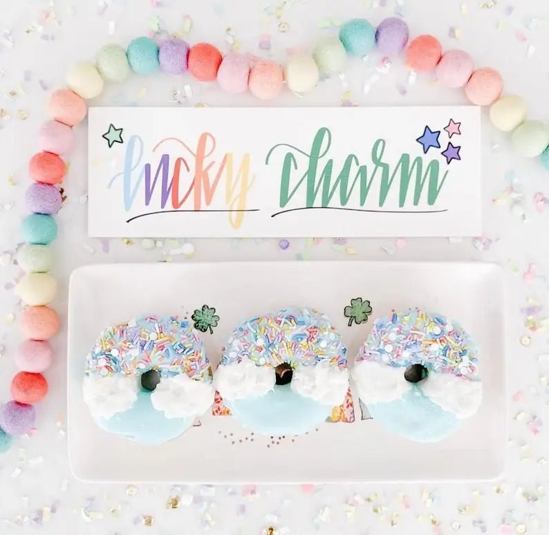 Lucky Charms Pastel Rainbow Felt Ball Garland - bubblegum market