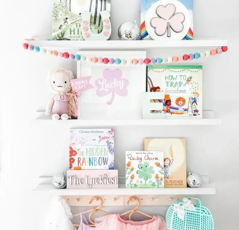 Lucky Charms Pastel Rainbow Felt Ball Garland - bubblegum market