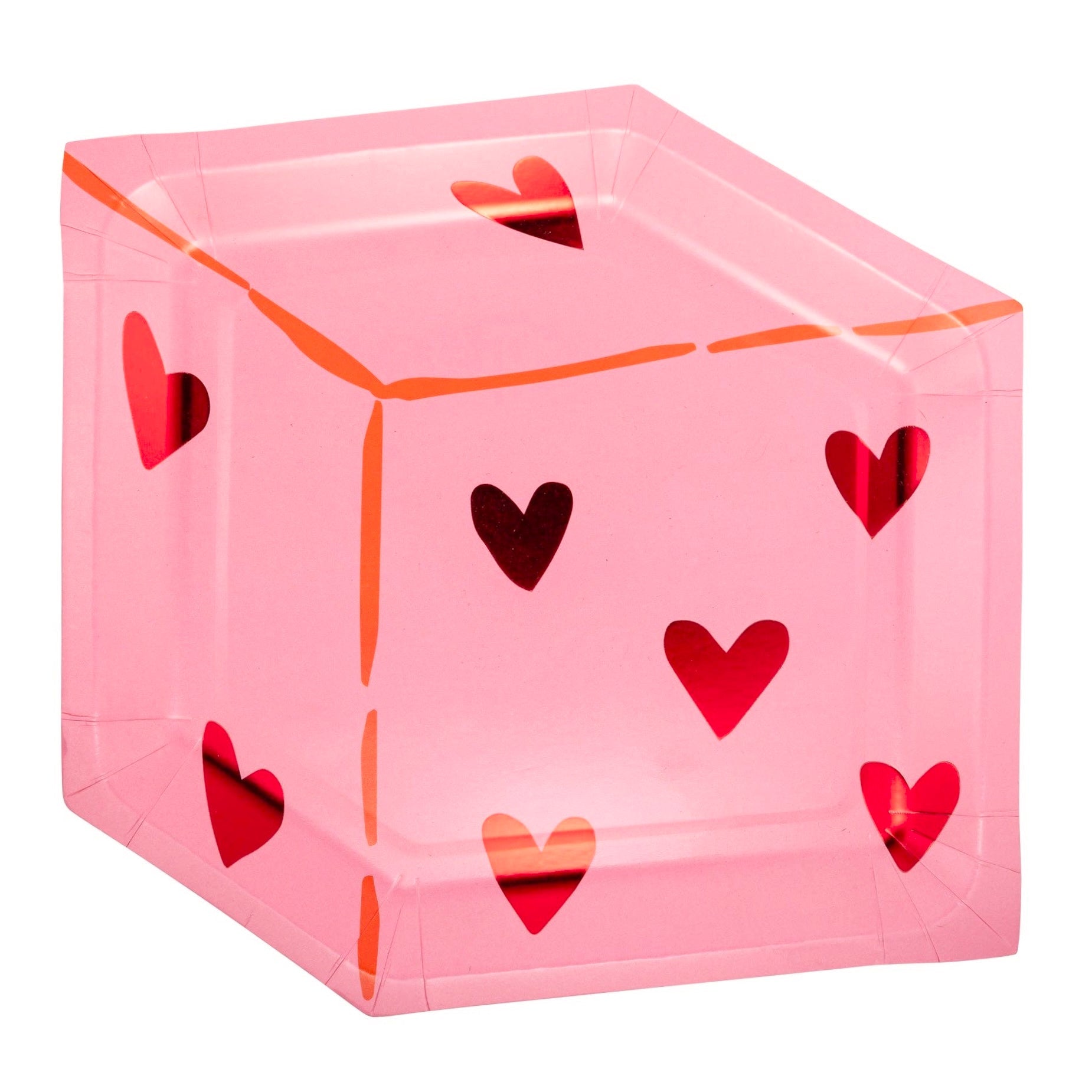 LUCKY IN LOVE Heart Dice Paper Plates 9" - bubblegum market