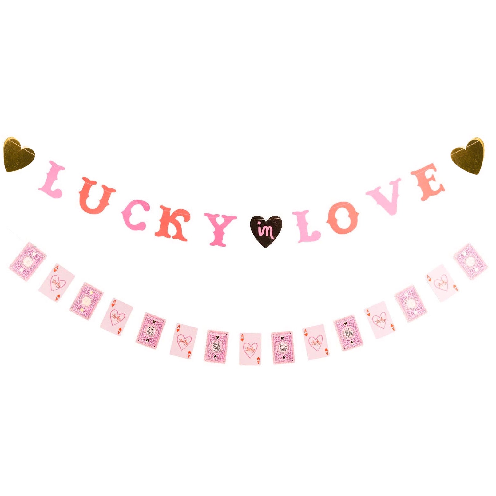 LUCKY IN LOVE Playing Card Banner Set - bubblegum market