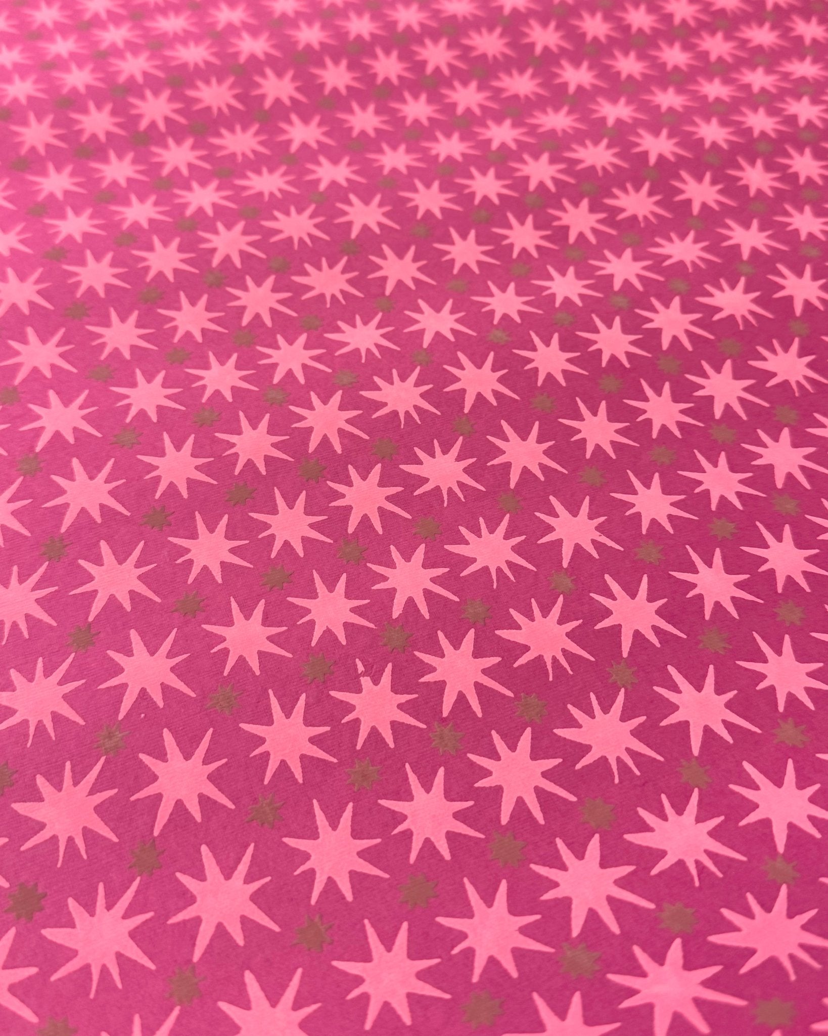 MAGENTA STARS Wrapping Paper Sheet - bubblegum market