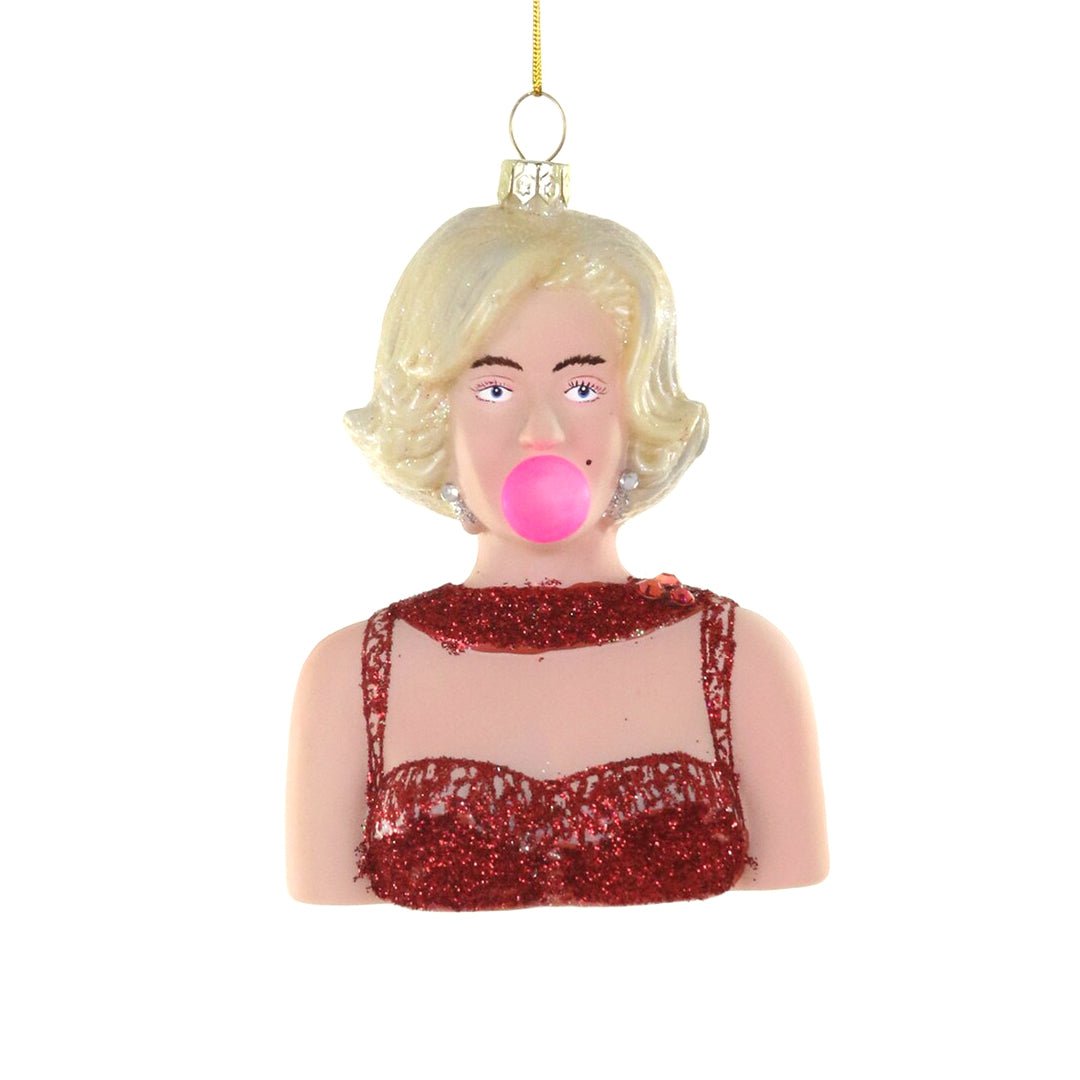Marilyn Blowing Bubble Ornament 4" - bubblegum market