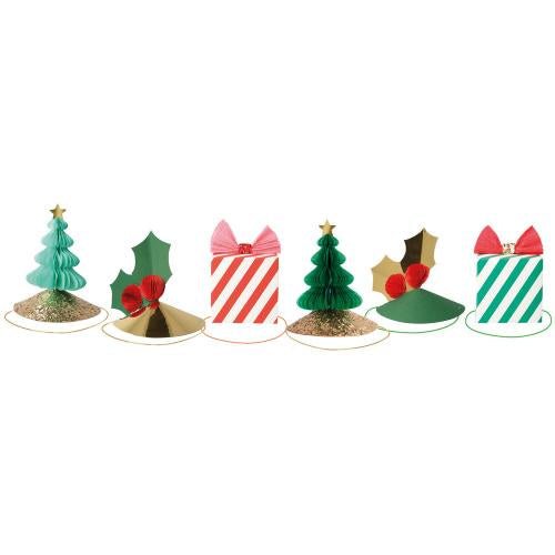 Meri Meri Fringed Mixed Christmas Party Hats - bubblegum market