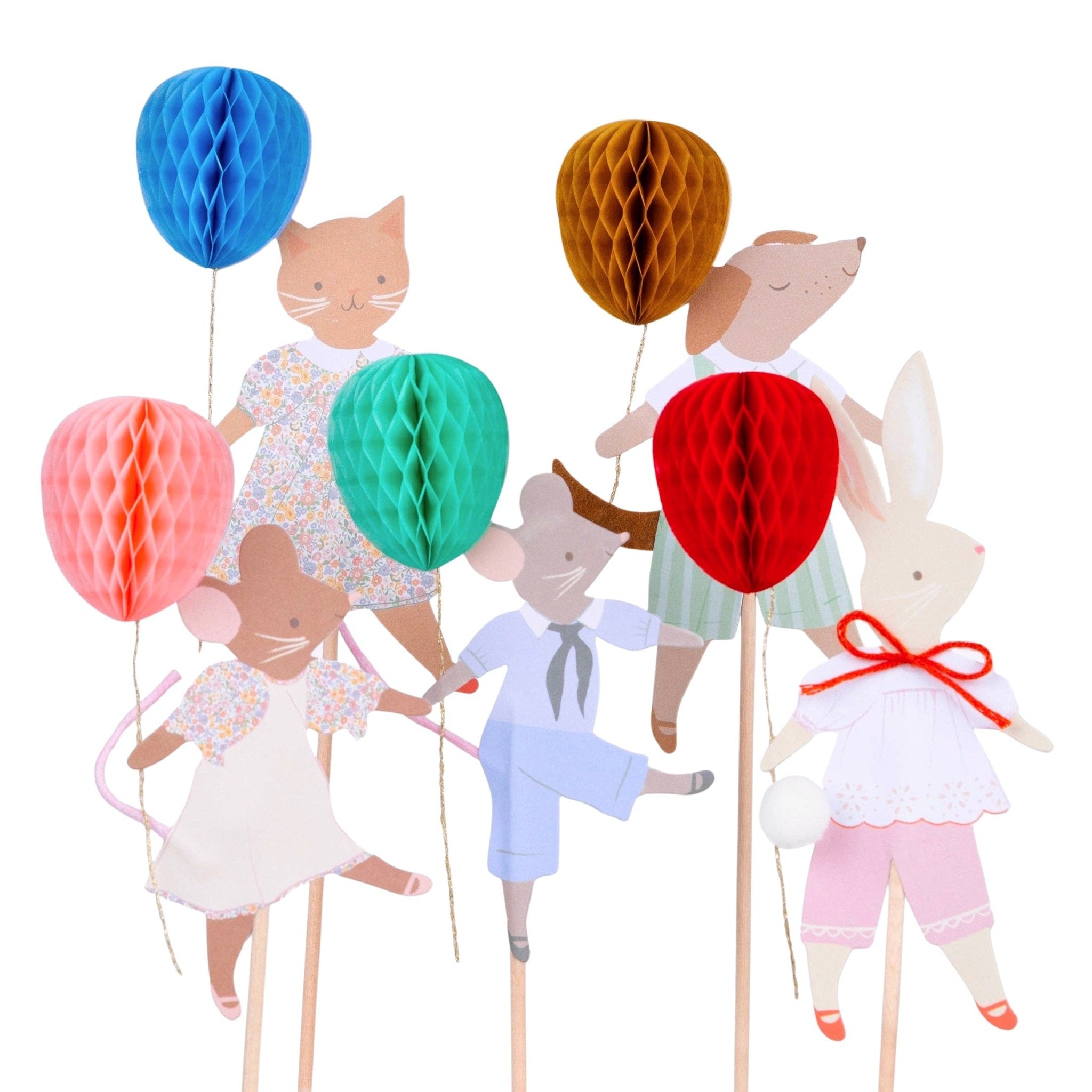 Meri Meri Party Animal Friends Cake Toppers - bubblegum market