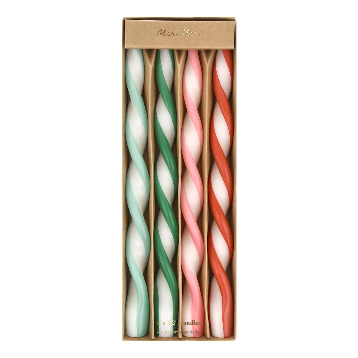 Meri Meri Party Assorted Stripe Holiday Twist Candles - bubblegum market