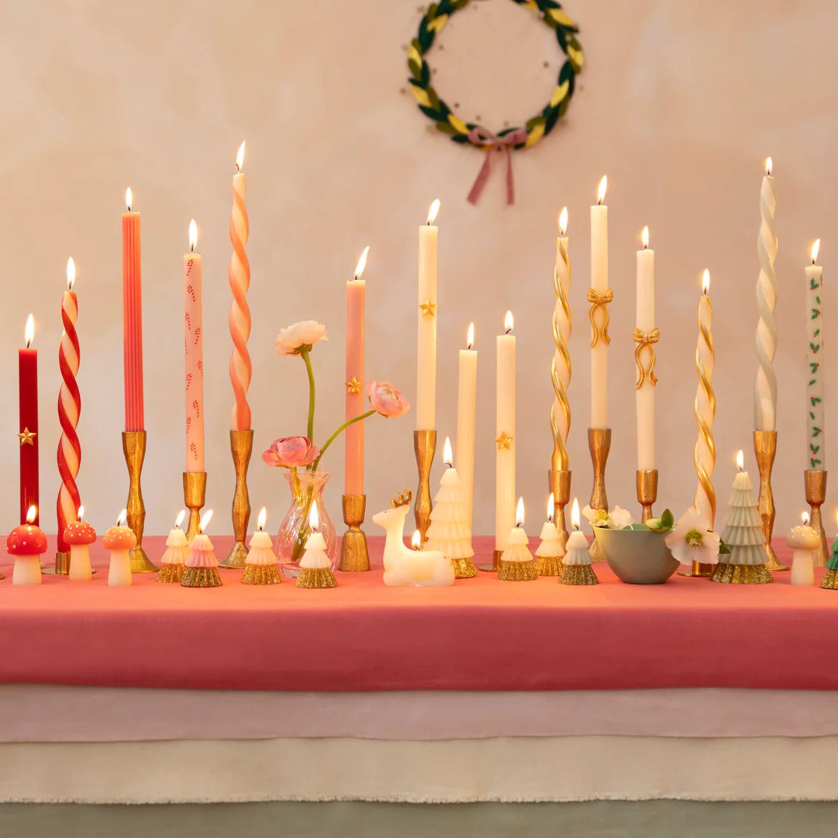 Meri Meri Party Assorted Stripe Holiday Twist Candles - bubblegum market