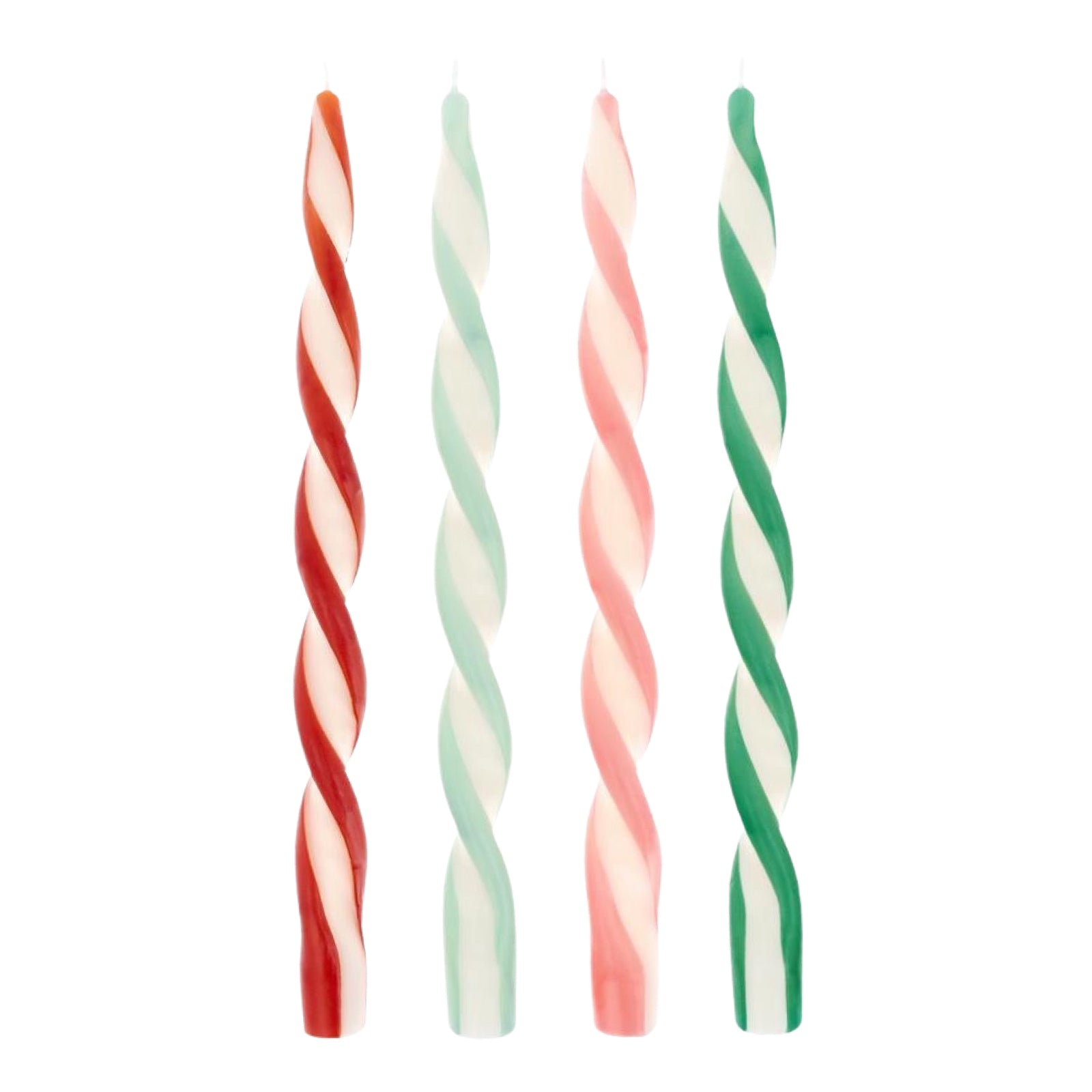 Meri Meri Party Assorted Stripe Holiday Twist Candles - bubblegum market