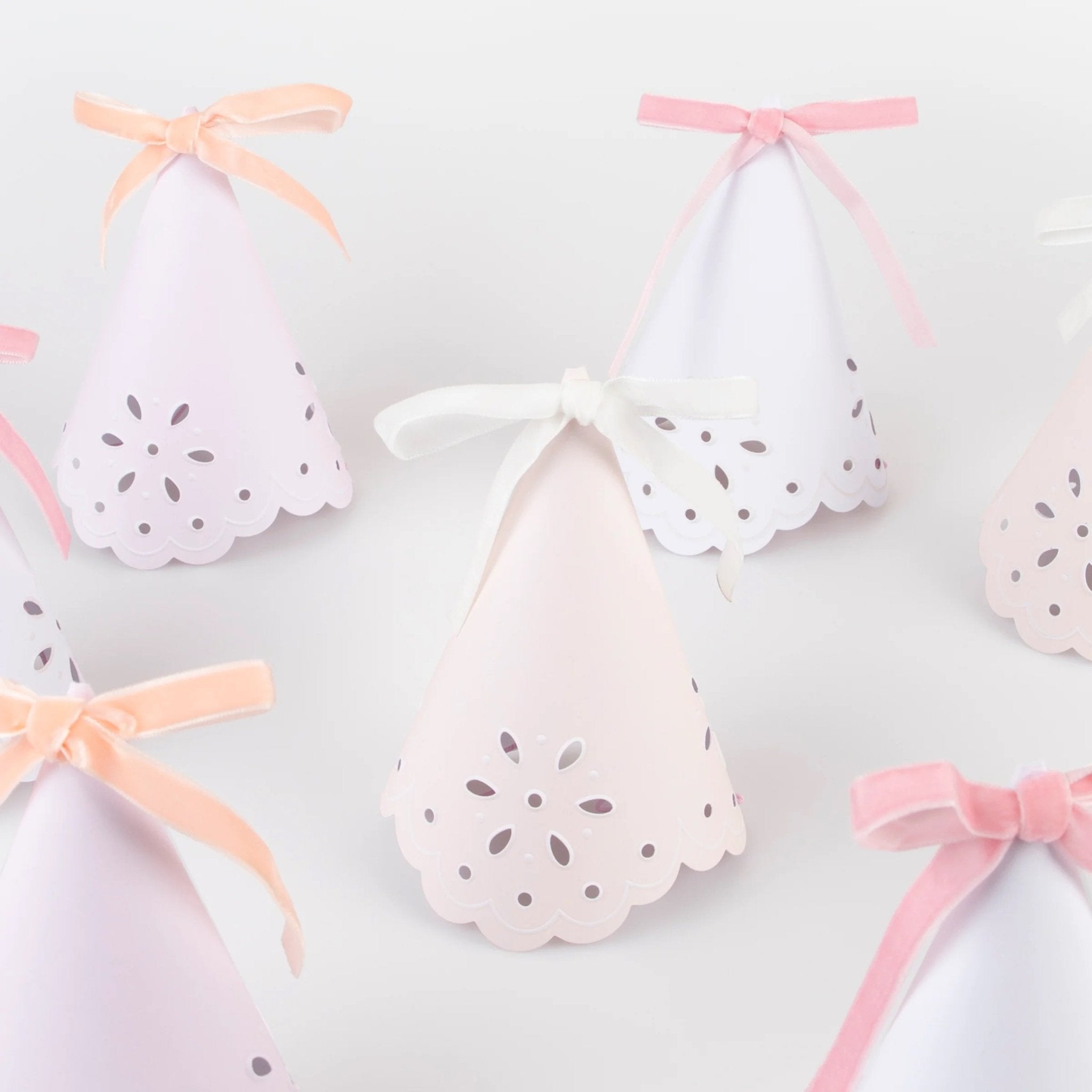 Meri Meri Party Broderie Anglaise Lace Party Hats - bubblegum market