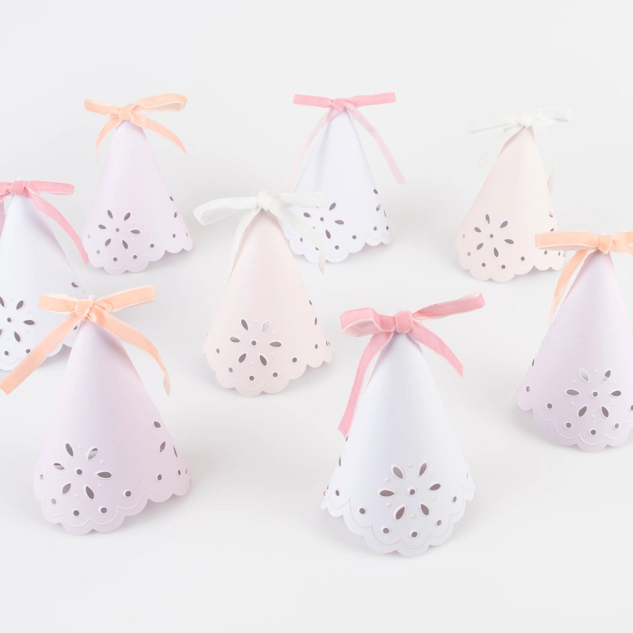 Meri Meri Party Broderie Anglaise Lace Party Hats - bubblegum market