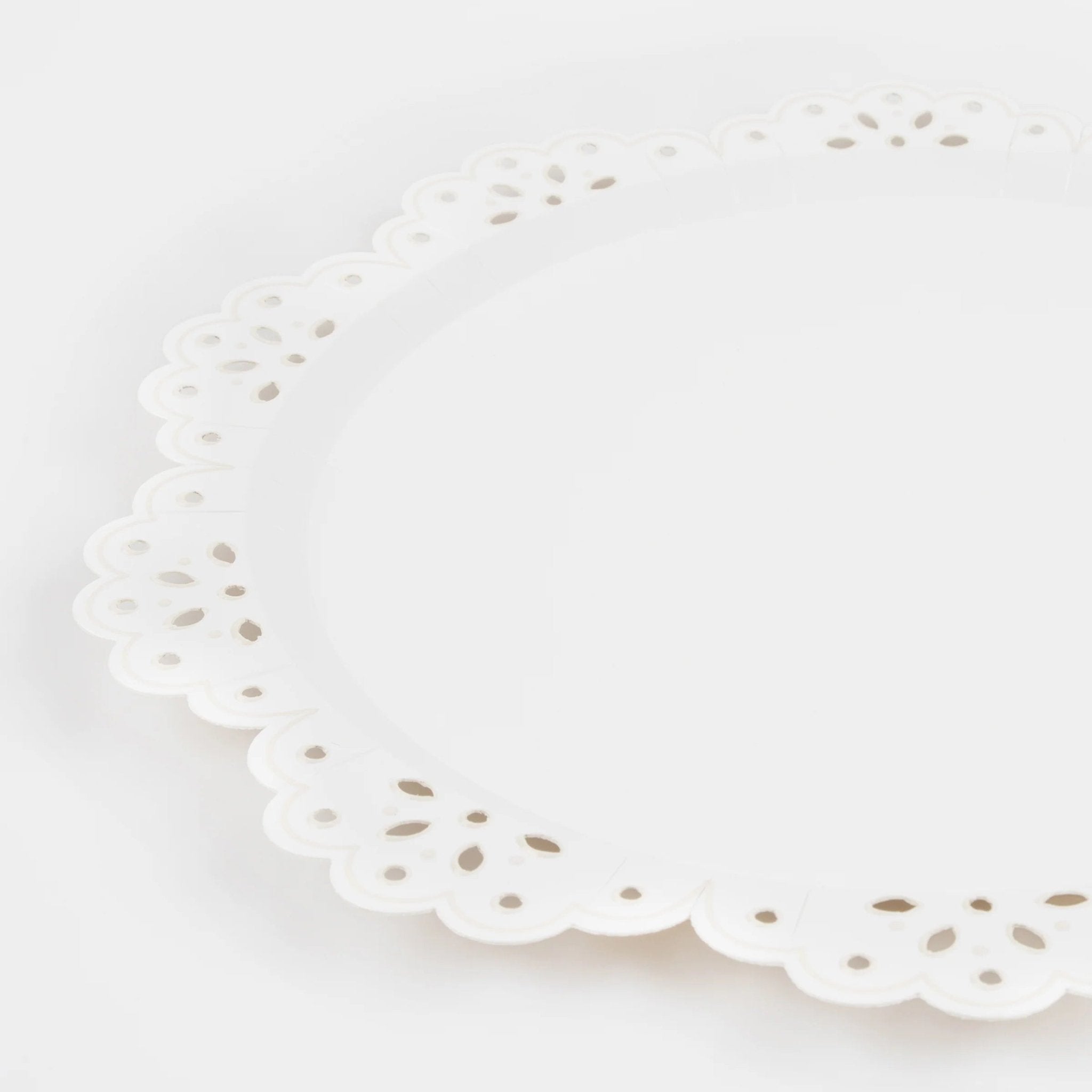 Meri Meri Party Broderie Anglaise Lace White Dinner Plates 13.25" - bubblegum market