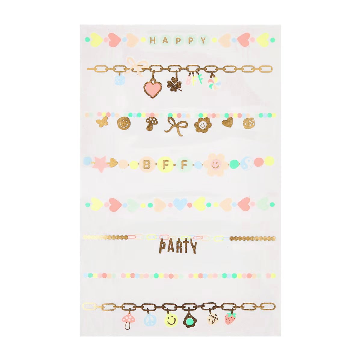 Meri Meri Party Charm Bracelet Temporary Tattoos - bubblegum market