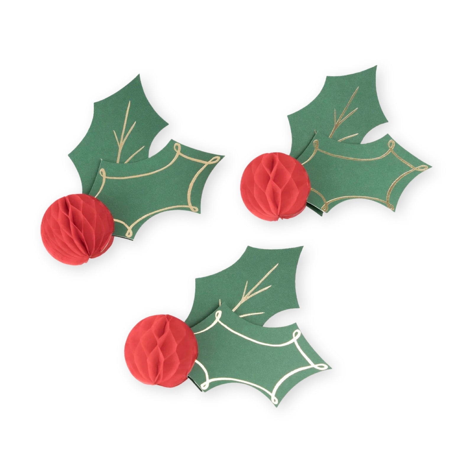 Meri Meri Party Christmas Holly Honeycomb Place Cards - bubblegum market
