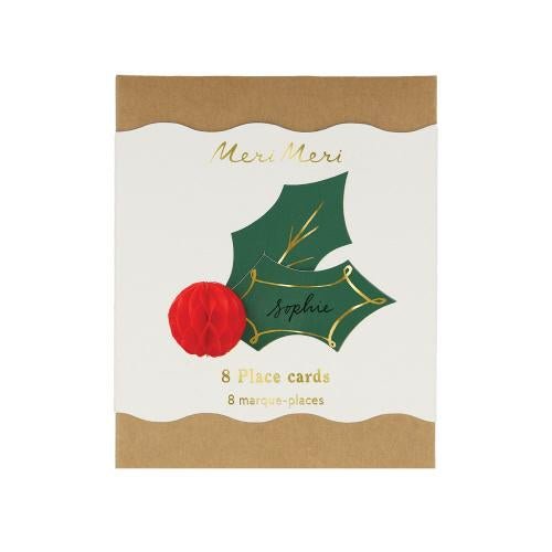 Meri Meri Party Christmas Holly Honeycomb Place Cards - bubblegum market