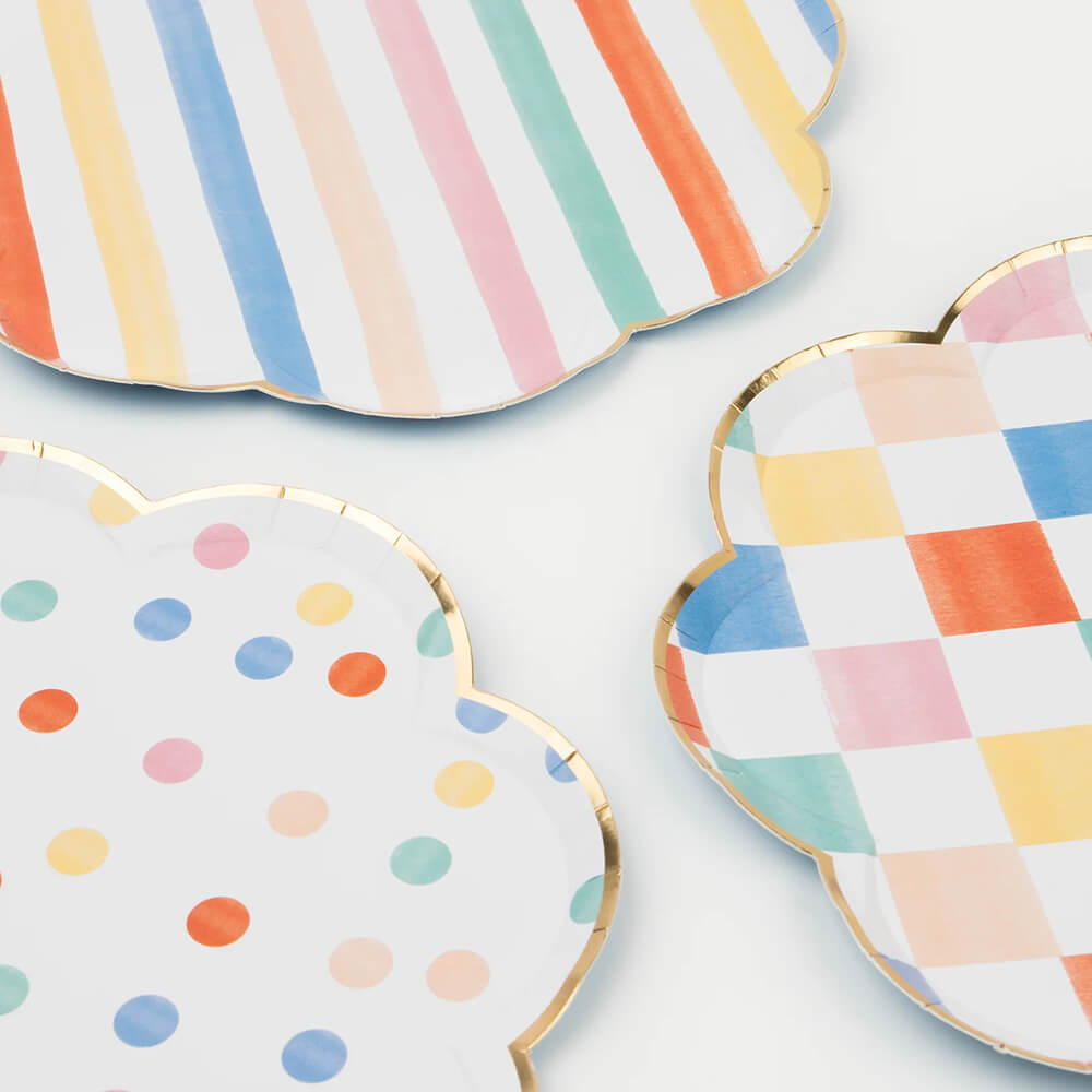 Meri Meri Party Colorful Pattern Dinner Plates 10.5" - bubblegum market