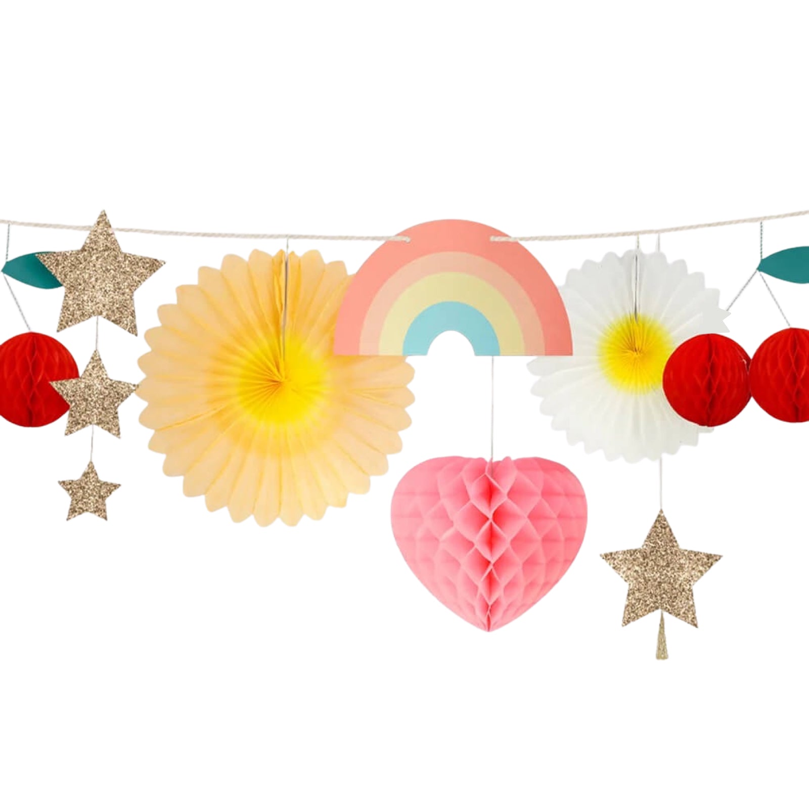 Meri Meri Party Fun Honeycomb Icon Garland - bubblegum market